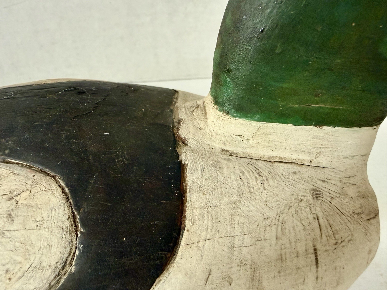 Vintage Primitive Style Goldeneye Duck Decoy Pair, Tack Eyes, Inletted Head