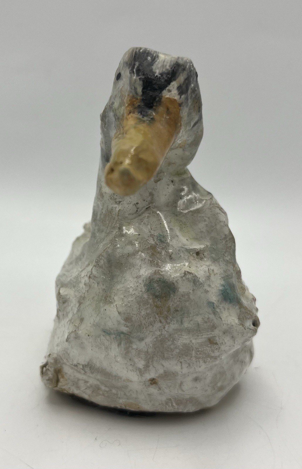 Primitive Carved Stone Duck Handmade 6”x 3.75” Bird Water Fowl