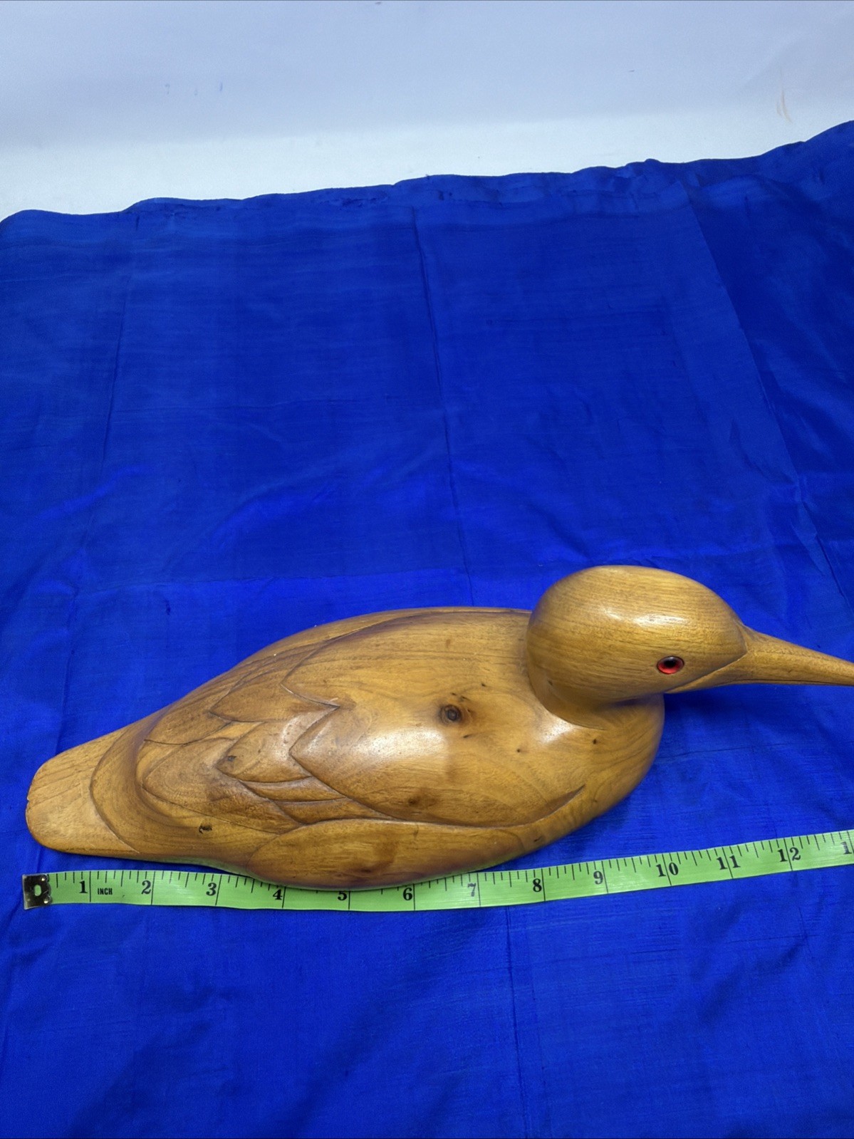 Loon Duck Decoy Hand Carved Inez Esse 1984 Wooden Bird Factory – Unpainted Blank