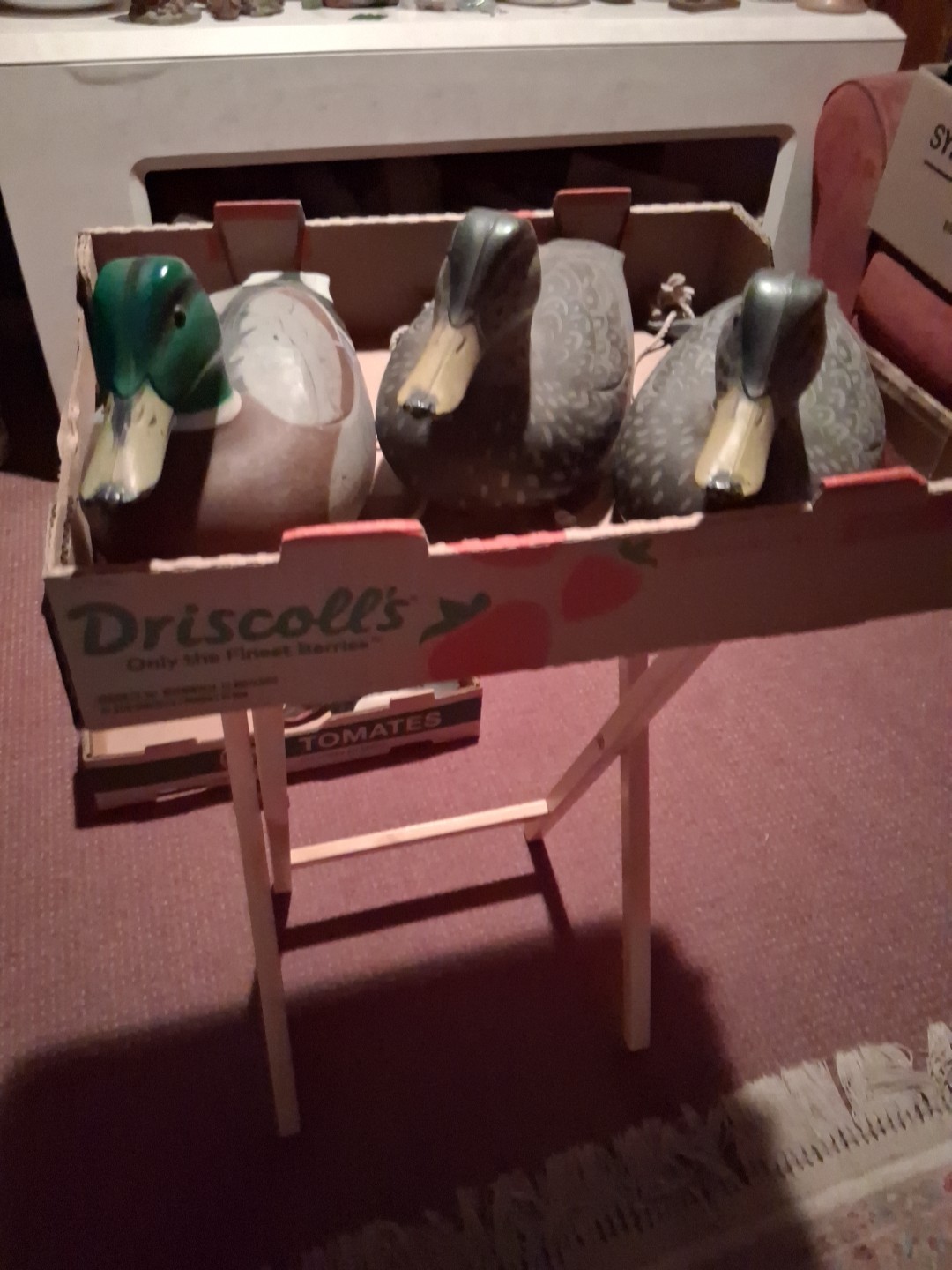 Vtg 3 Original ©1967 D9 Mallard Duck Decoys 2-Victor Hens & Drake Woodstream.