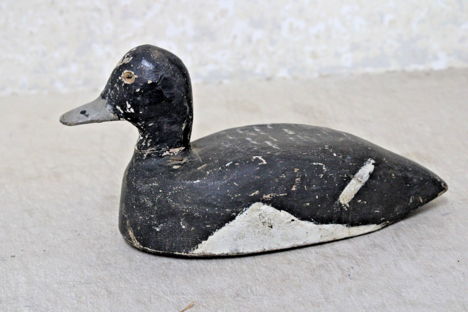 Vintage Wooden Duck Decoy Antique Solid Body Wood Removable Head NS