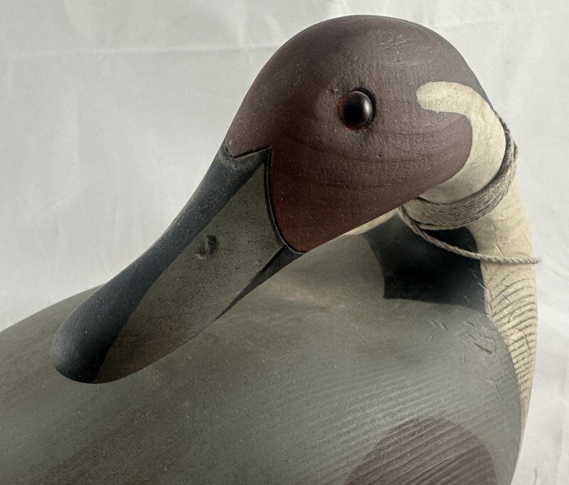 Hand Signed Artist R.D. Wilson Ducks Unlimited Decoy Lac La Croix Pintail Duck