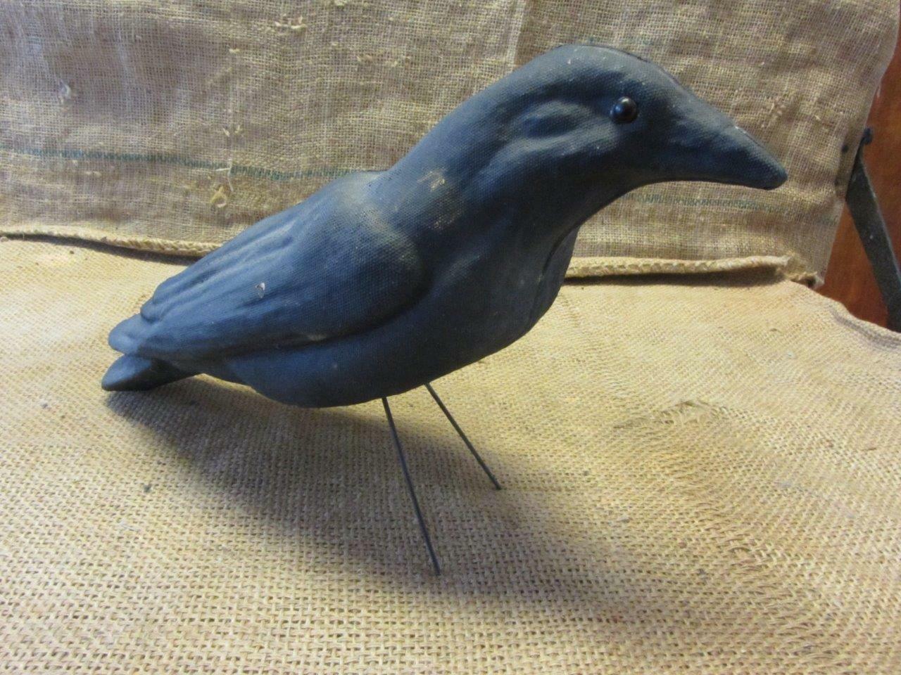 RARE Vintage Crow Decoy Glass Eyes Antique Hunting Bird Gun Geese Hunt 10034