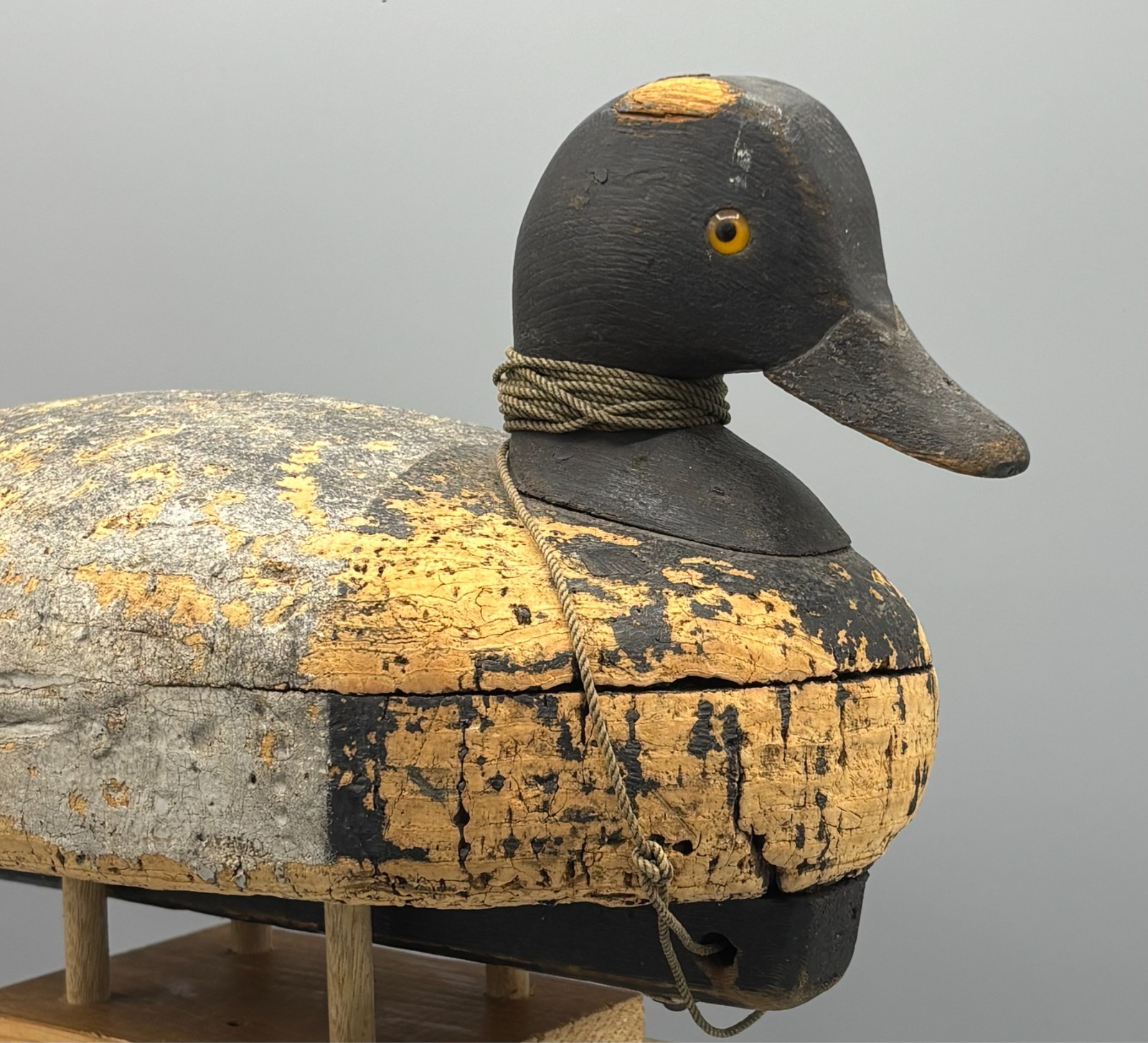 ***JOHN BOYLE*** (1873-1935) BELLPORT, NY CORK BLUEBILL DRAKE ANTIQUE DUCK DECOY