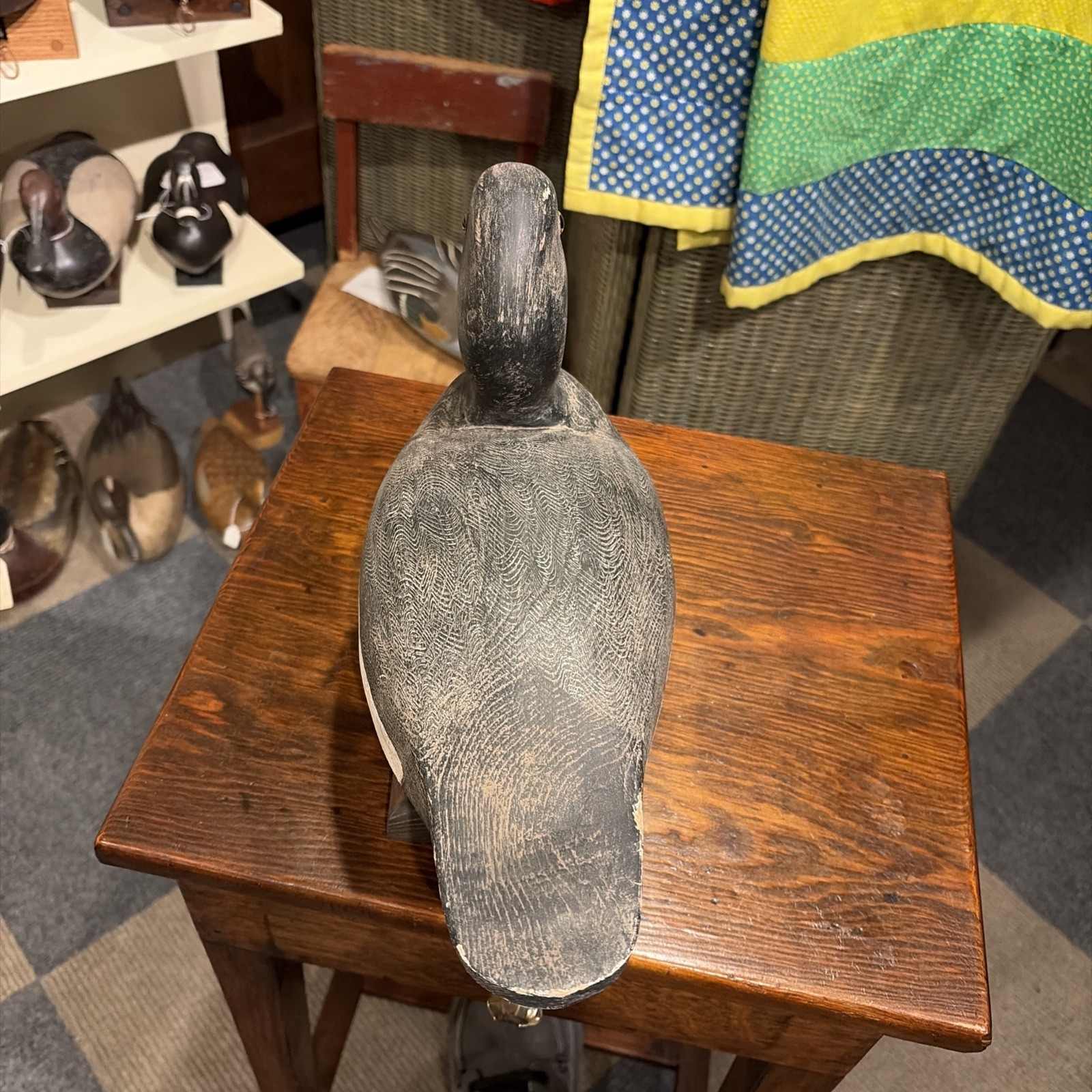 Vintage Belleville Ontario Bluebill Drake Duck Decoy In Original Paint Excellent
