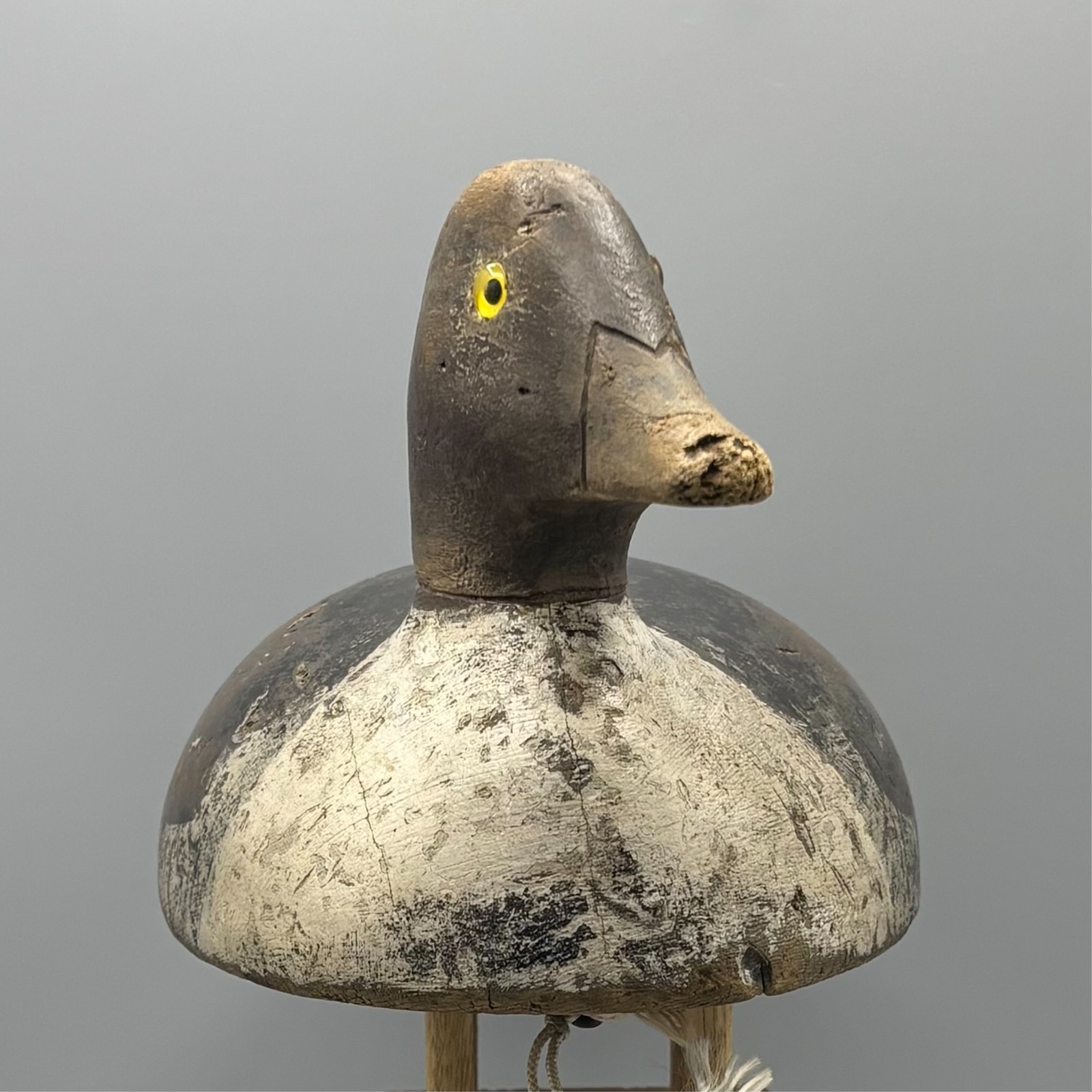 PRINCE EDWARD COUNTY(?) ANTIQUE DUCK DECOY GOLDENEYE HEN W/”W” CARVED IN BOTTOM