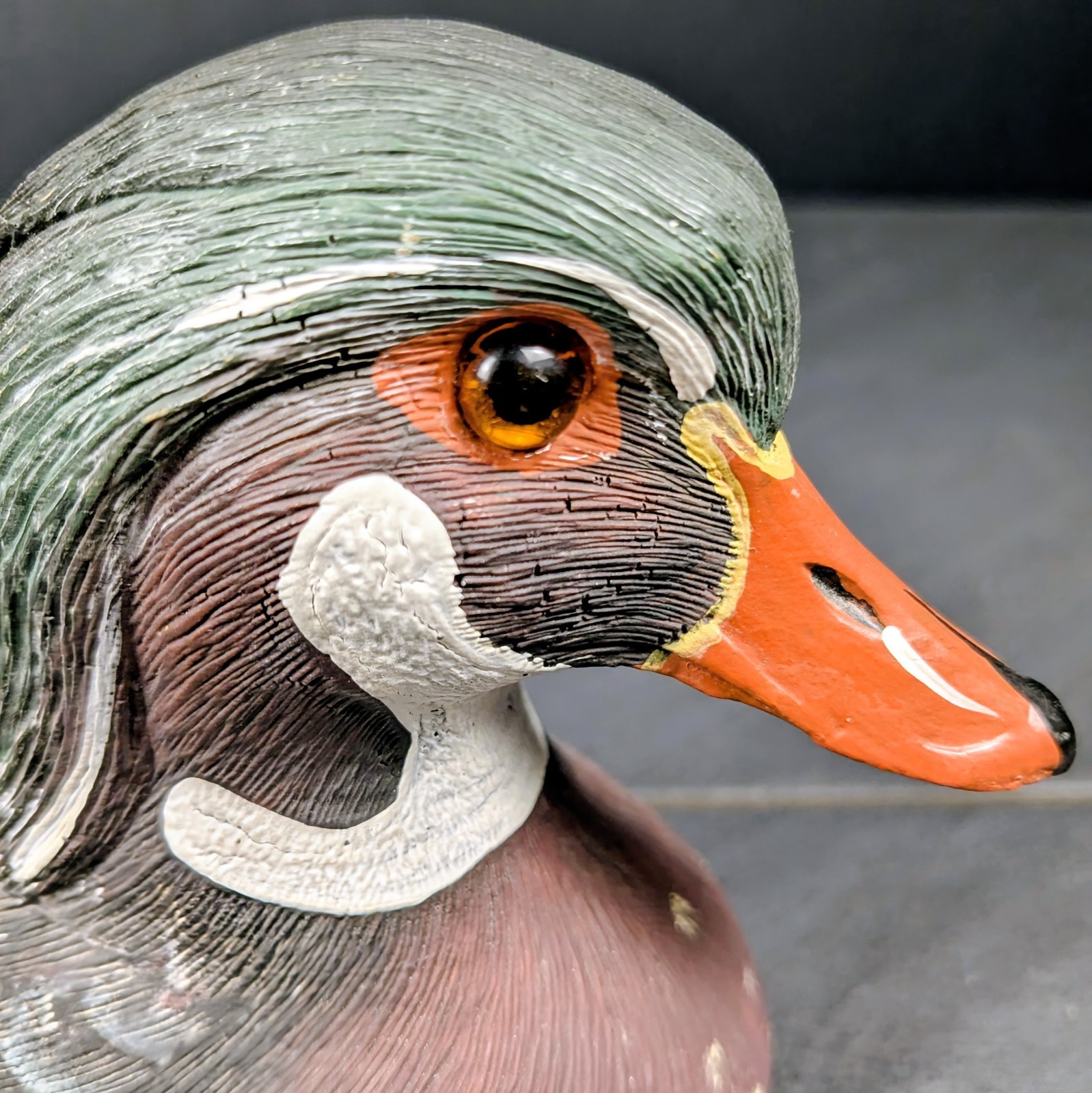 Vintage Signed Wood Duck Drake Decoy 1988 S Stilley Folk Art Duck