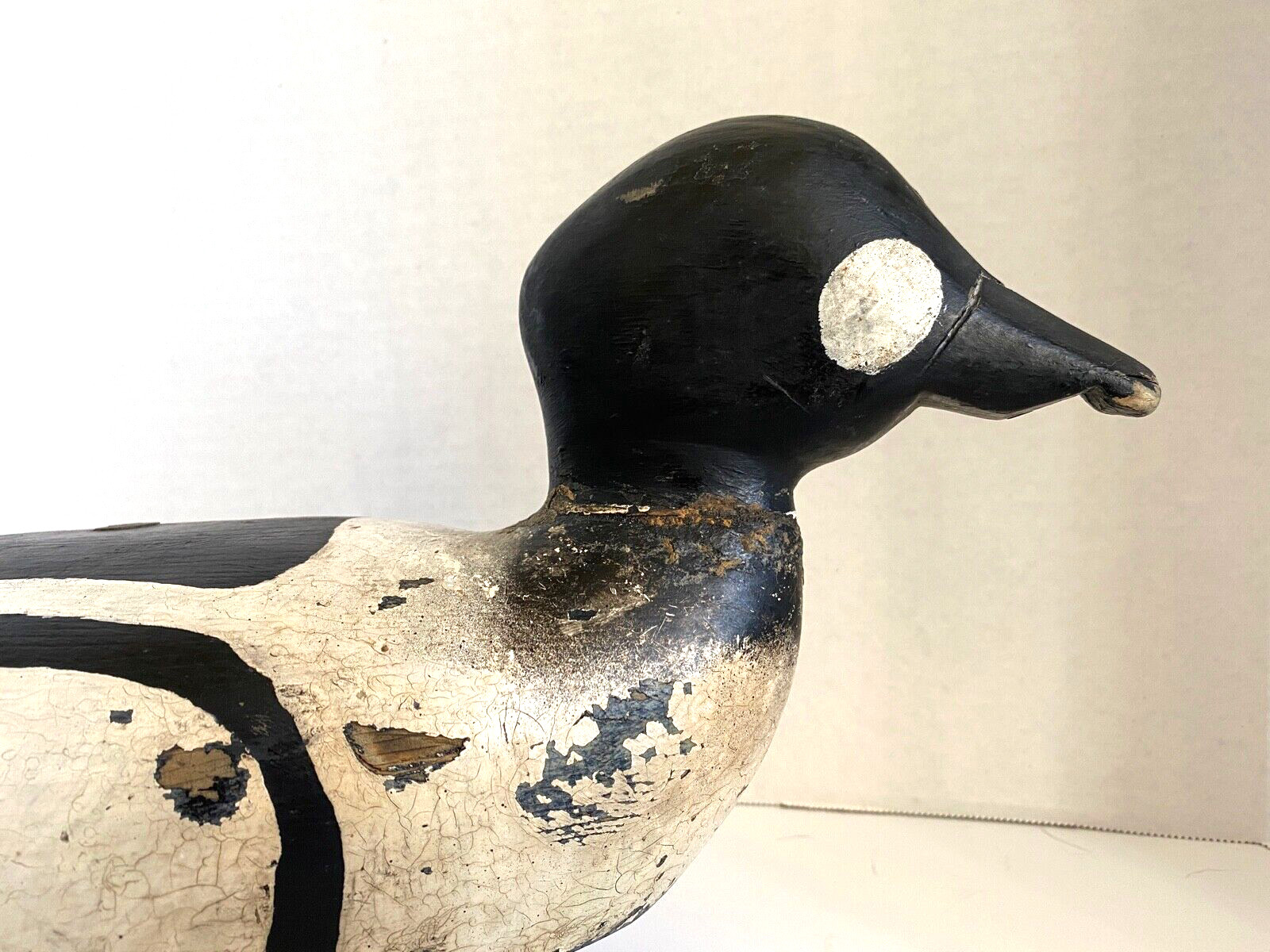 Carved Goldeneye Duck Decoy, Possibly Early Whitney, Unsigned, Weighted Keel.