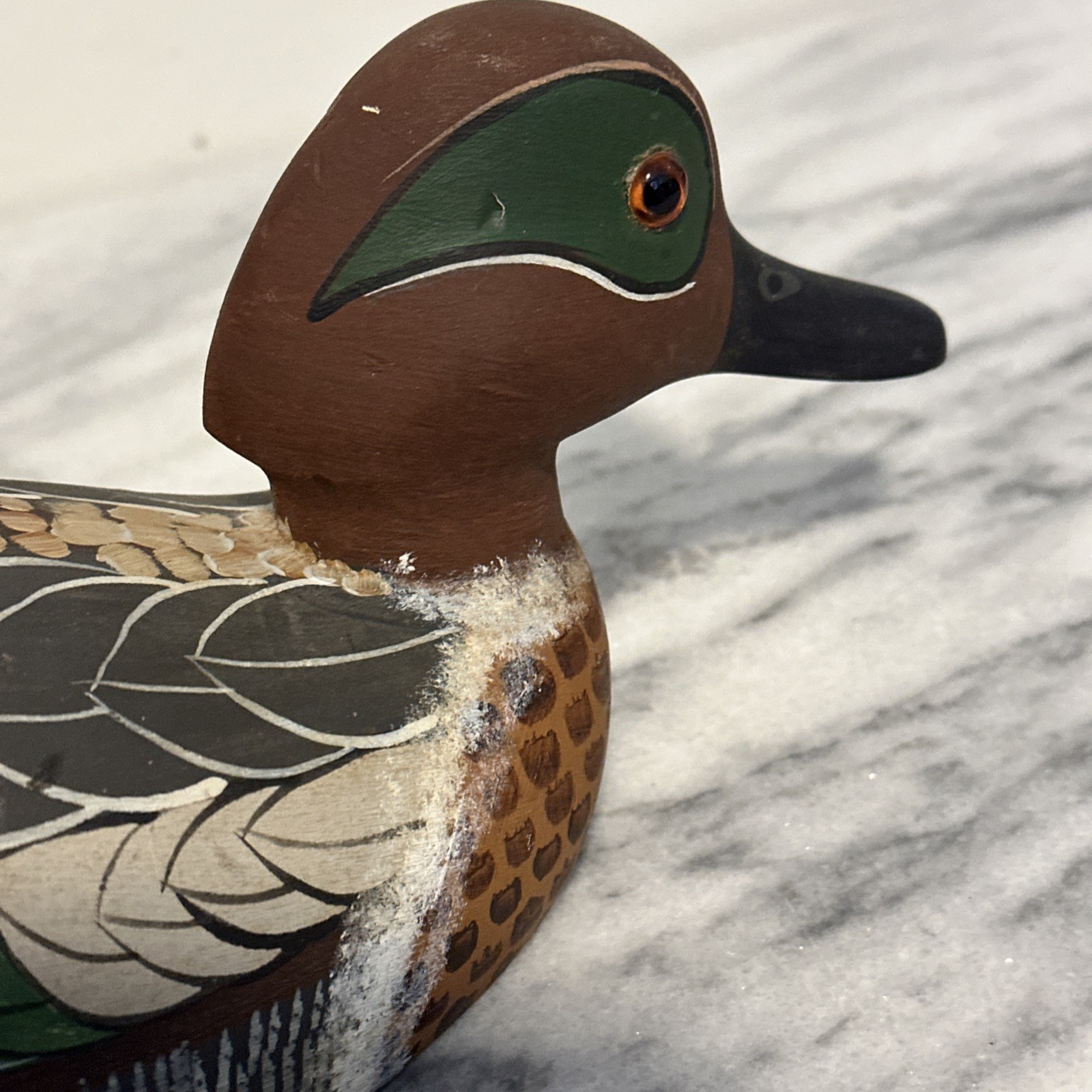 Reginald Trevisan Wood Mallard Duck Decoy Hand Made & Painted Signed Dated 1981