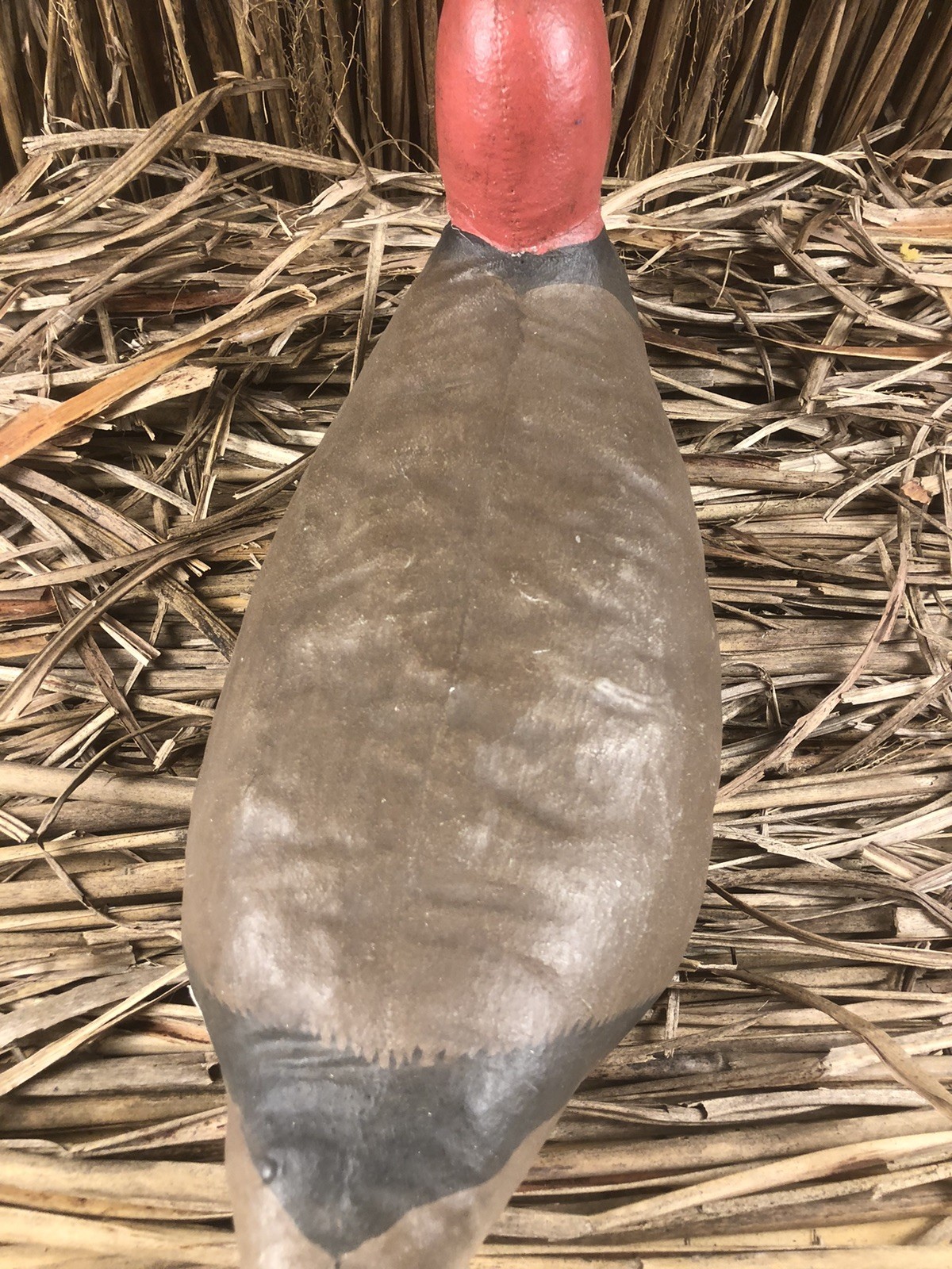 Rare Vintage Canvas Cloth Constructed Canvasback Hand Painted Duck Decoy 14in