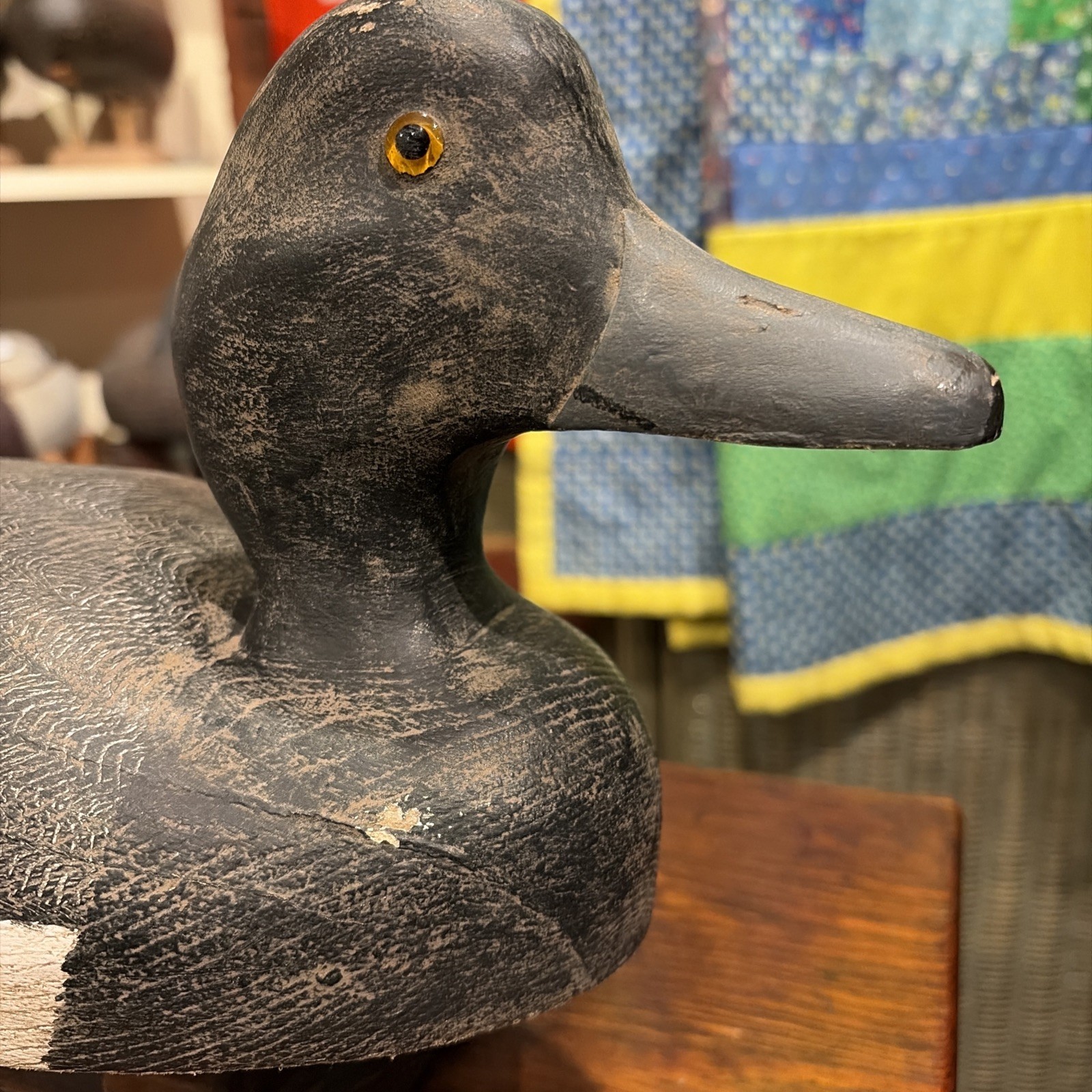 Vintage Belleville Ontario Bluebill Drake Duck Decoy In Original Paint Excellent