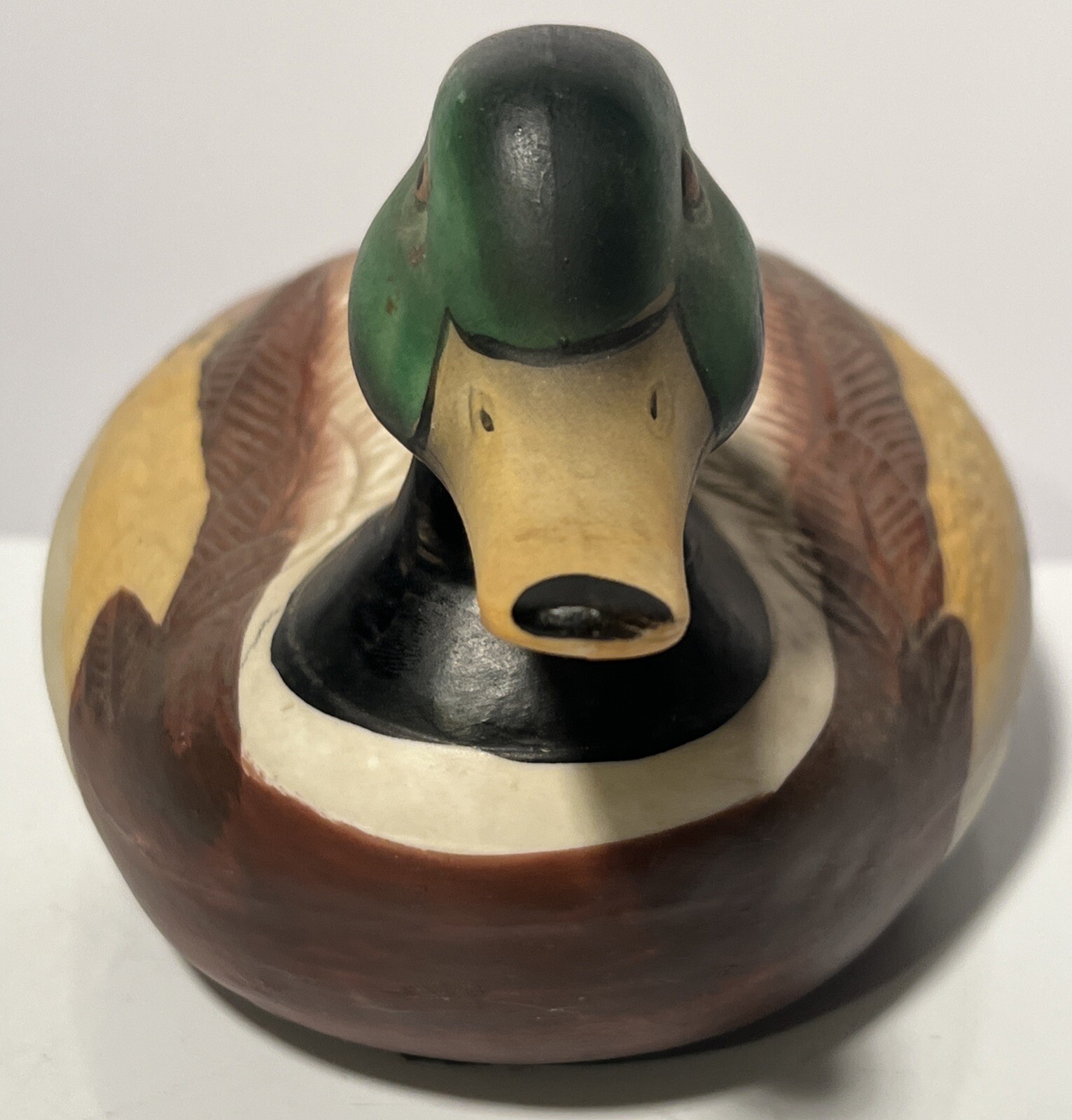 Duck Decoy Or Table Figurine Vintage Ceramic Nice Realistic Painted 12” L x 6” W