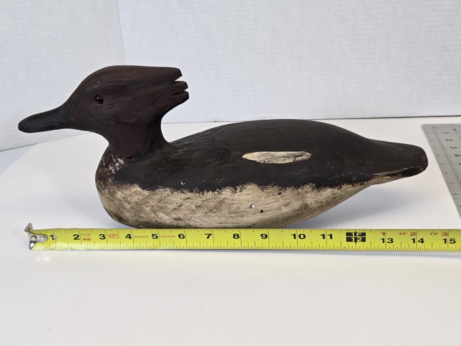 Vintage Coot Decoy Co Hooded Merganser Duck Decoy PA Ty Turner Carved Wood