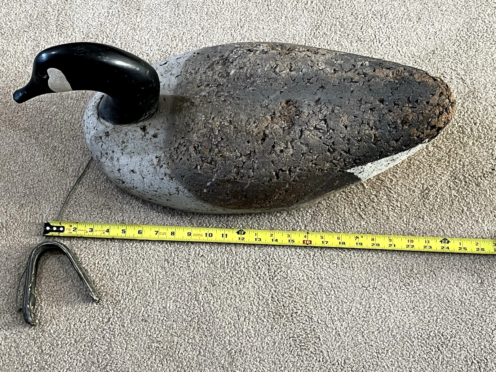 Vintage 24″ Cork Body Canada Goose Decoy by Harold Haman Middletown DE