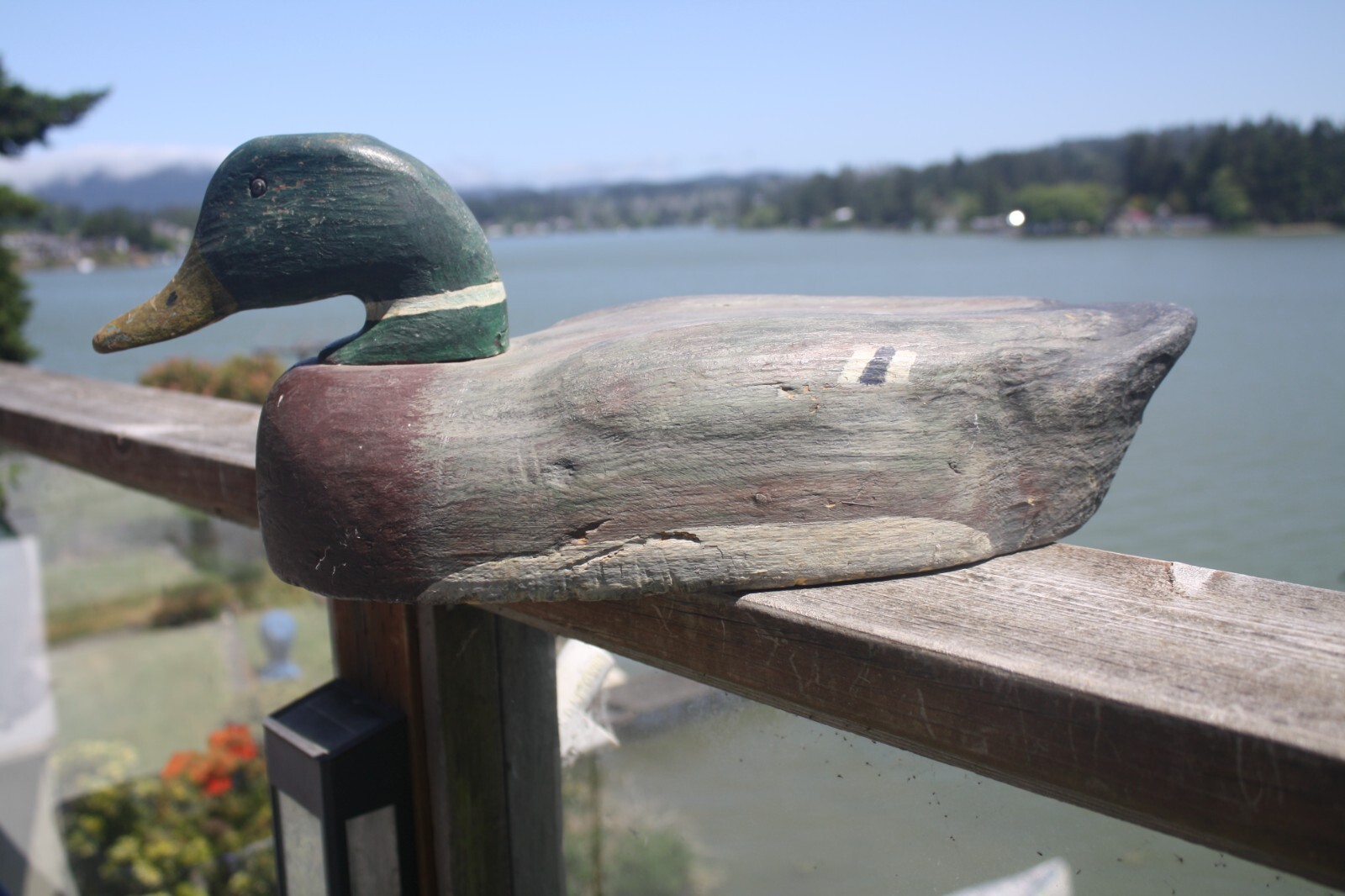 Mallard Drake decoy by Herter’s, magnum size, glass eyes, some repaint, balsa’.