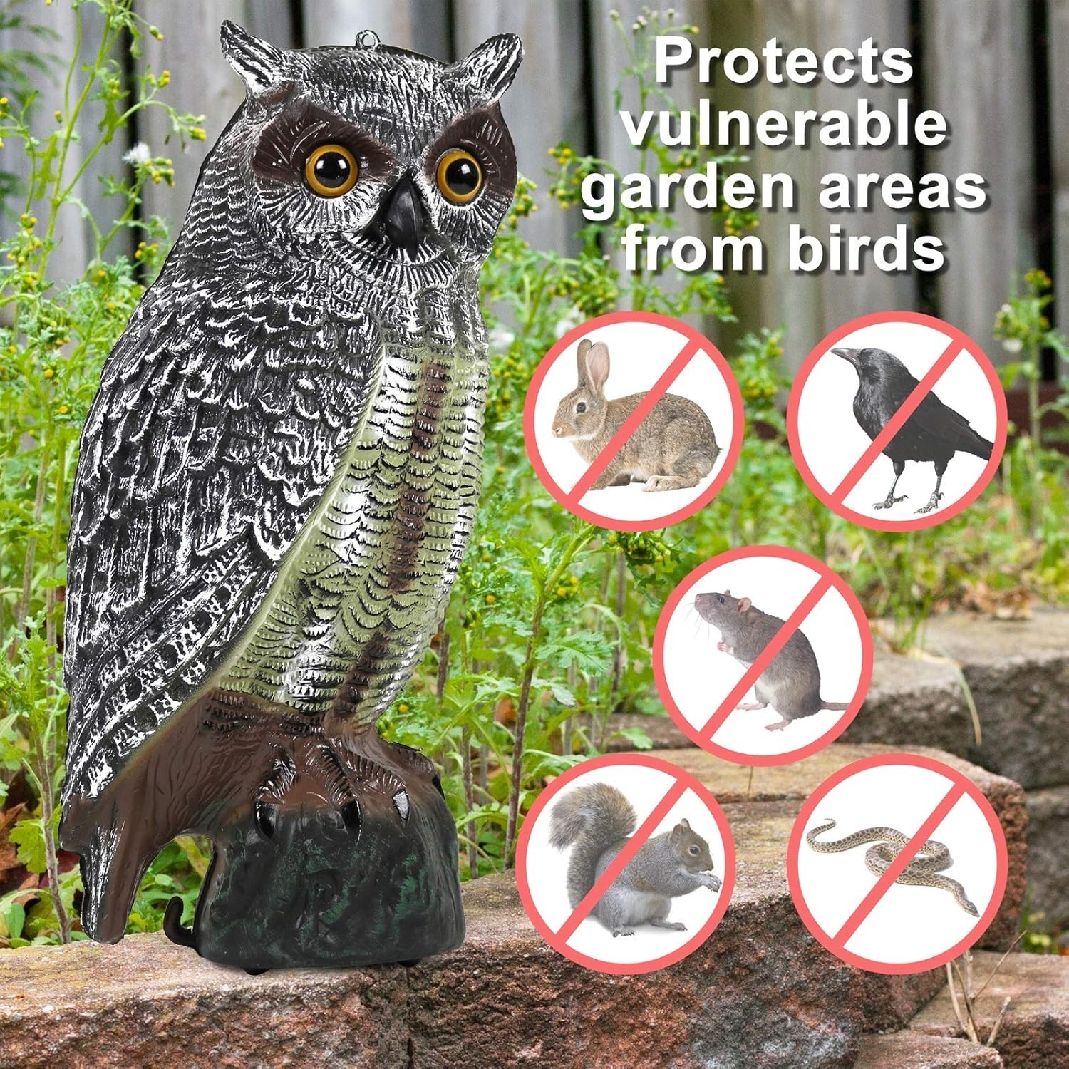 Realistic Water-Resistant Owl Decoy – Multicolor Garden Decor & Pest Control