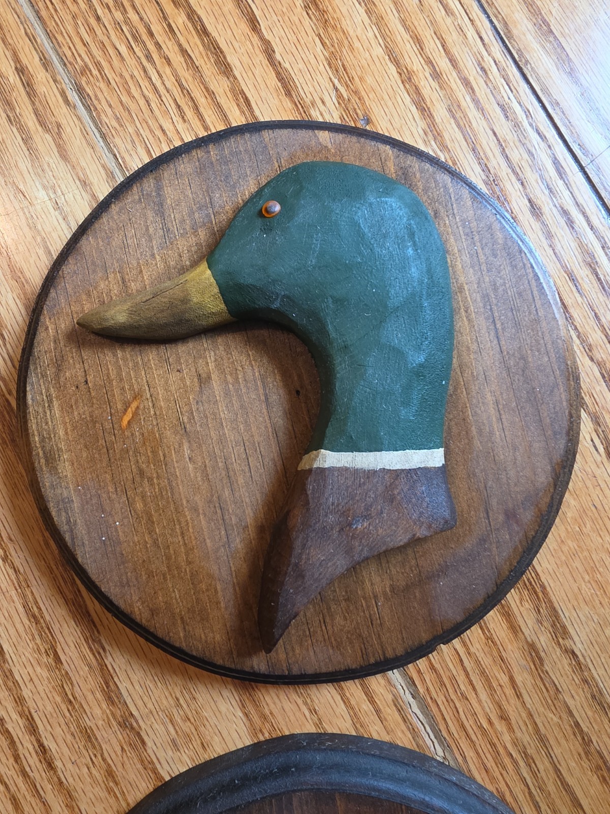 Vintage Dan Swantner Wooden Wood Duck Decoy Plaque Rare Old Piece