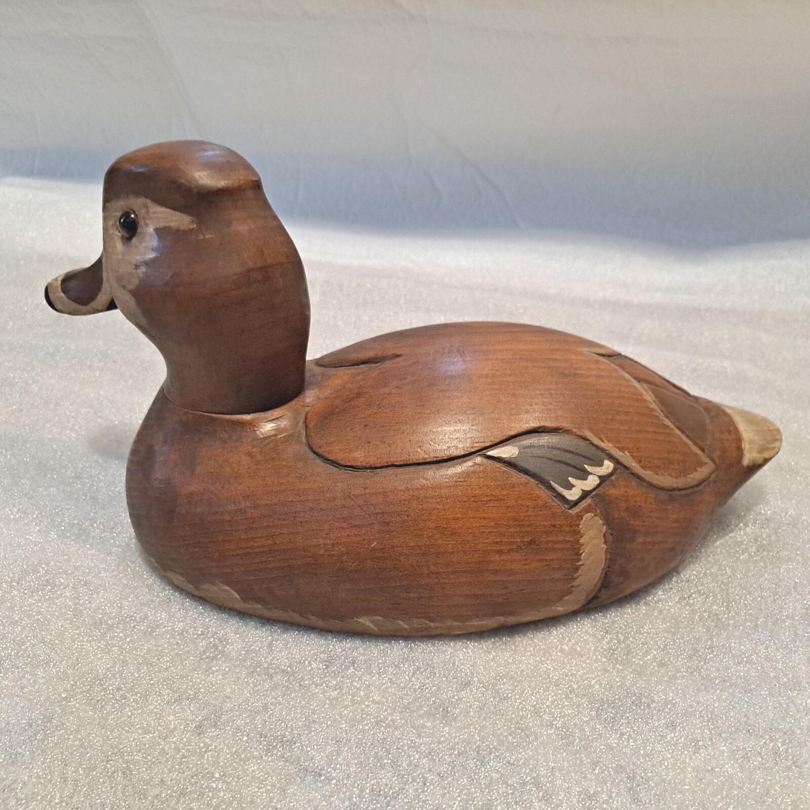 Vintage Wooden Bird Factory Carved 12″ Ringneck Hen Collectible Signed K. Pool