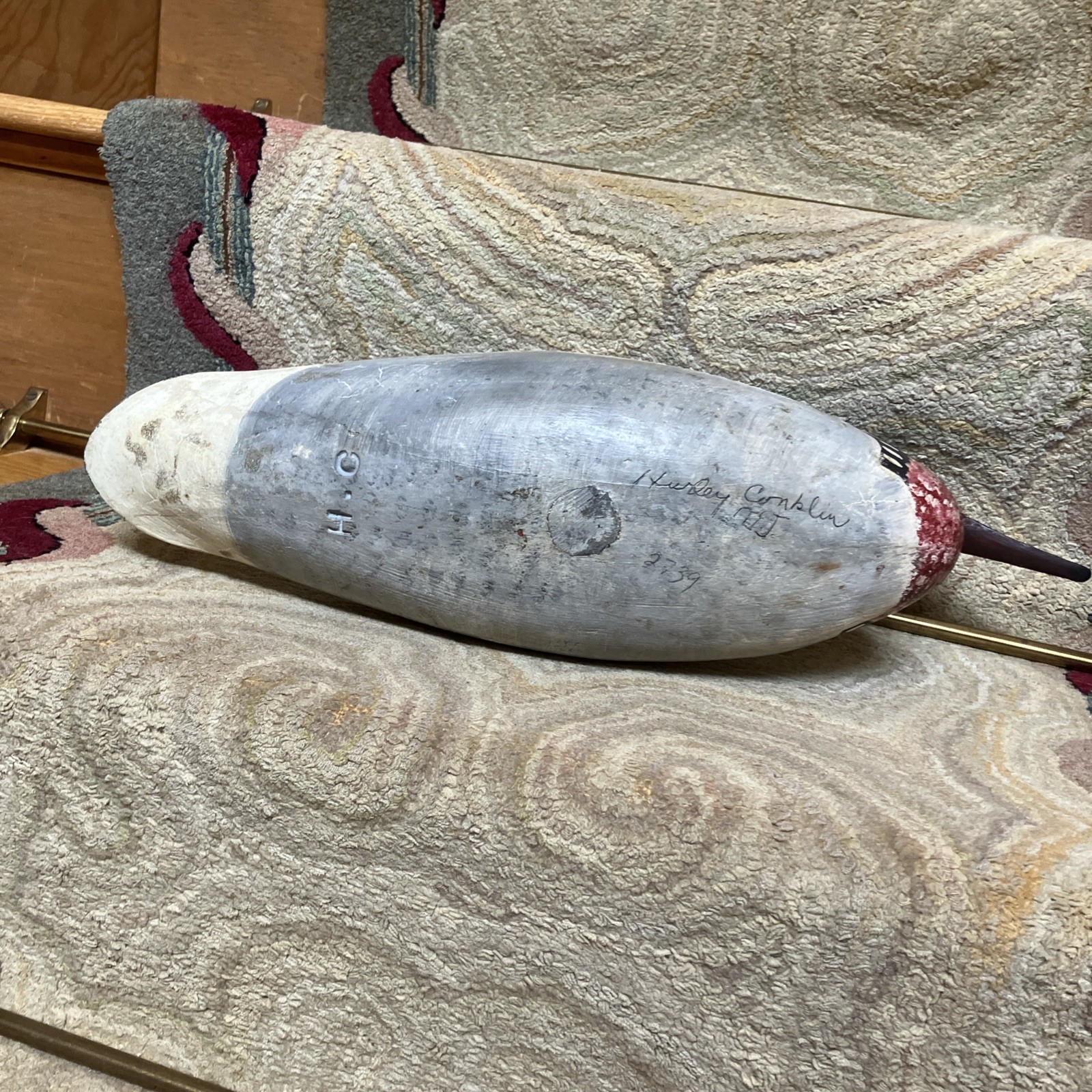 Vintage Duck Decoy Merganser Hurley Conklin New Jersey Folk Art Duck 17.5” Art