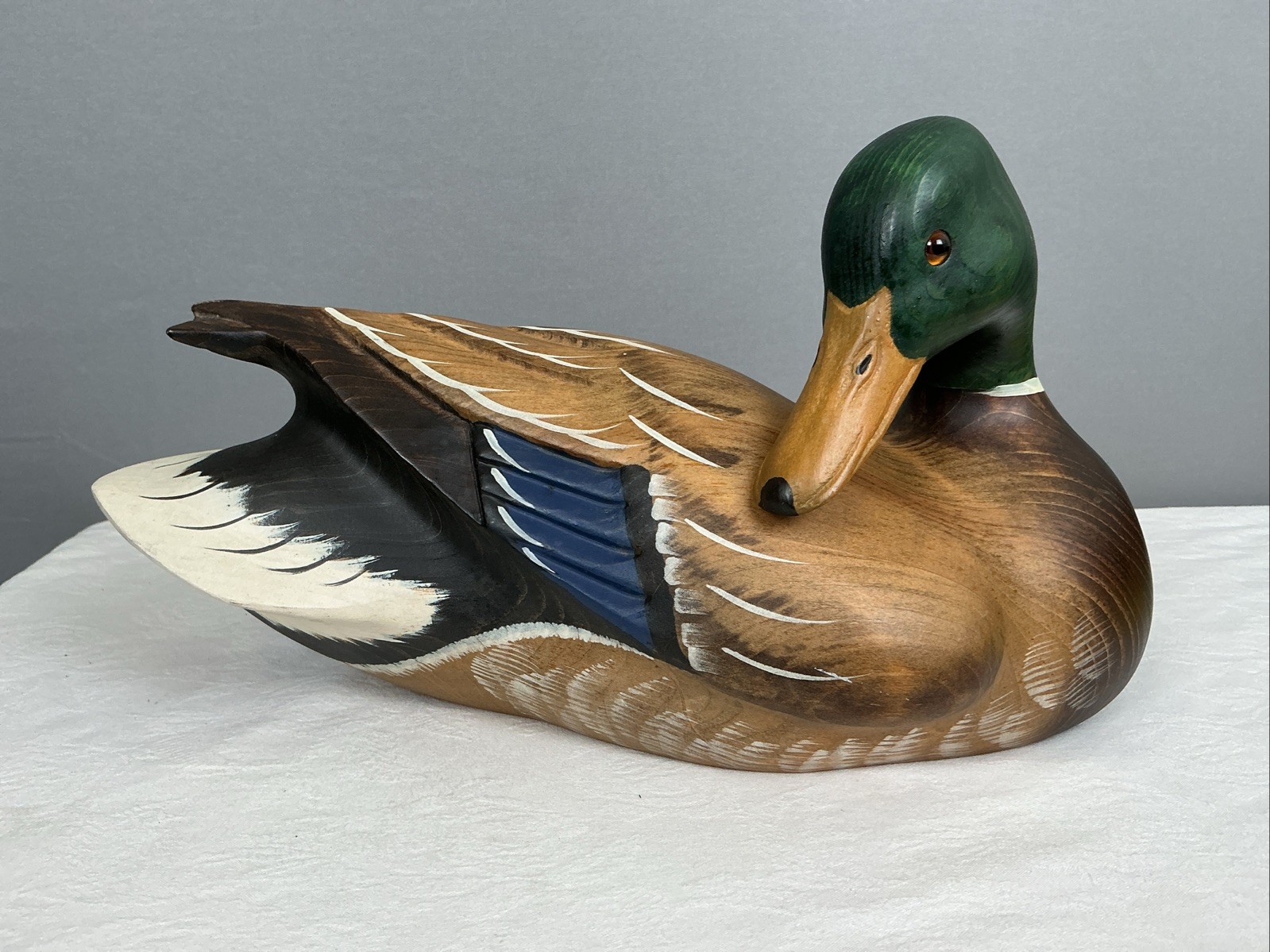 Vintage K.W. White Ducks Unlimited Mallard Duck Decoy Signed Numbered