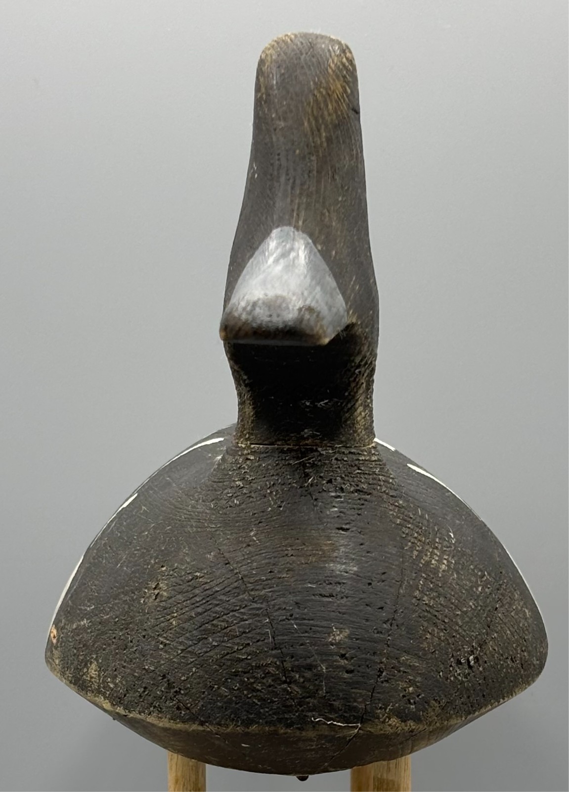 GANANOQUE, ONTARIO ***ORIGINAL PAINT*** BLUEBILL DRAKE ANTIQUE WOODEN DUCK DECOY