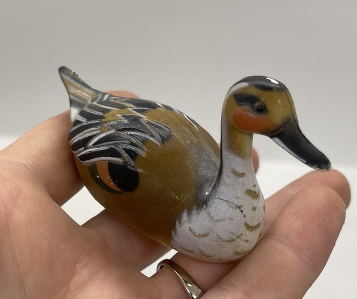Vintage Duck Miniatures Lot 5 Bird Decoys Hong Kong Fowl Figurine Rustic