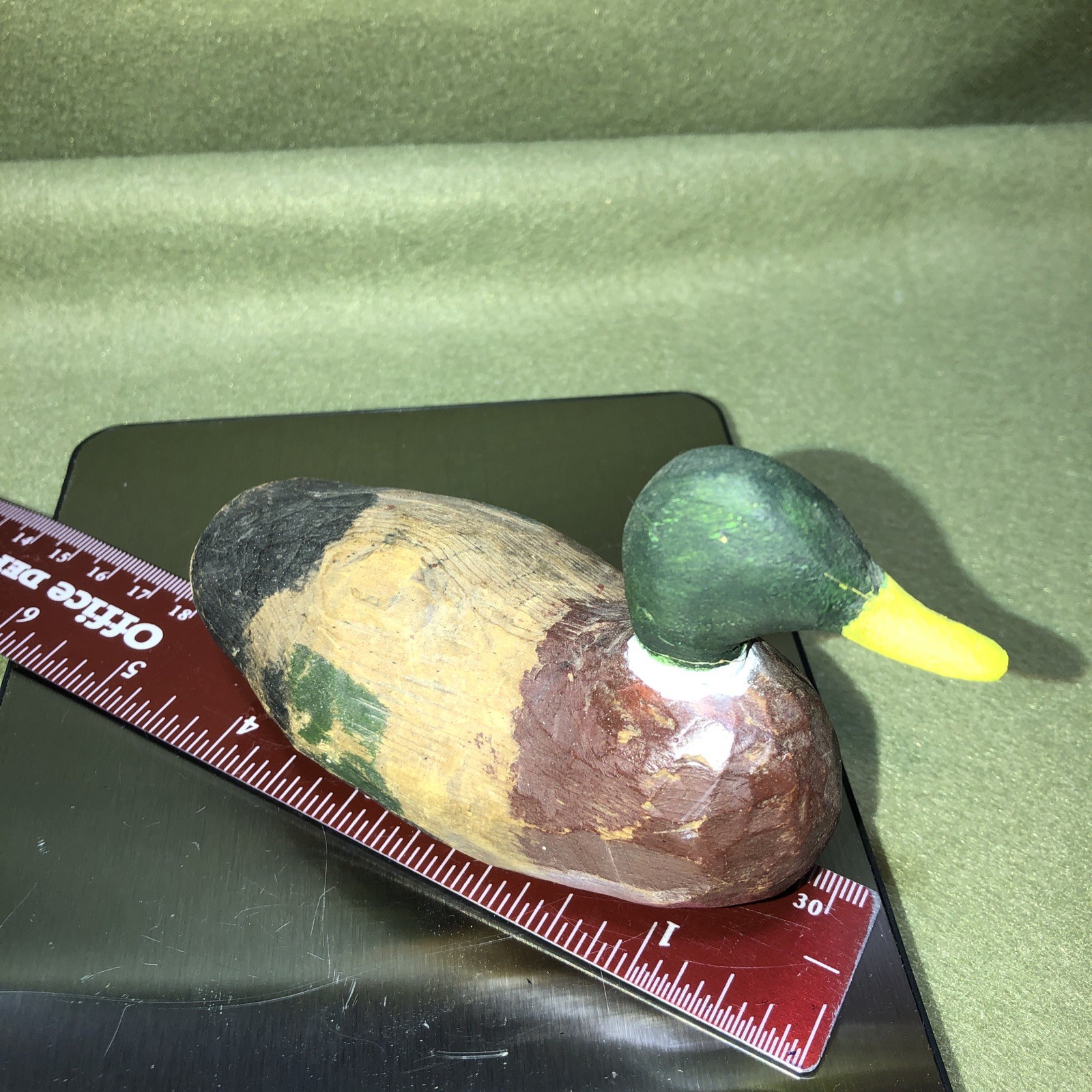 Hand Carved Duck Made Of Wood. Painted.