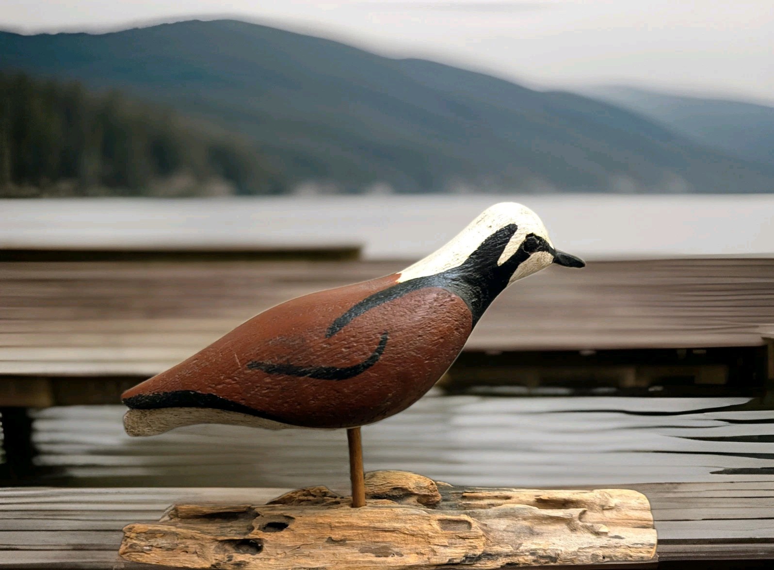 Oriental, NC Ruddy Turnstone Shorebird Decoy Dated 7/86 Split Tail, Carved Eyes