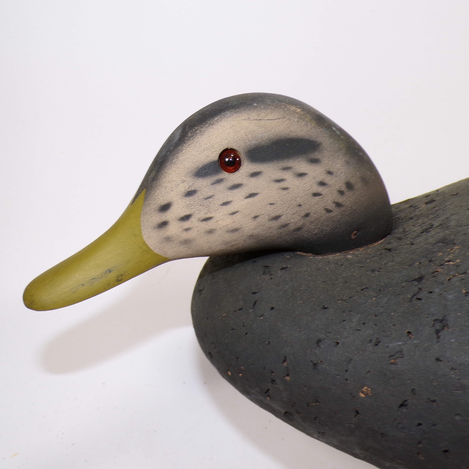 Vintage Cork Duck Decoys 1960s 18.5″L Body Black Displayed Only Hunting Shooting