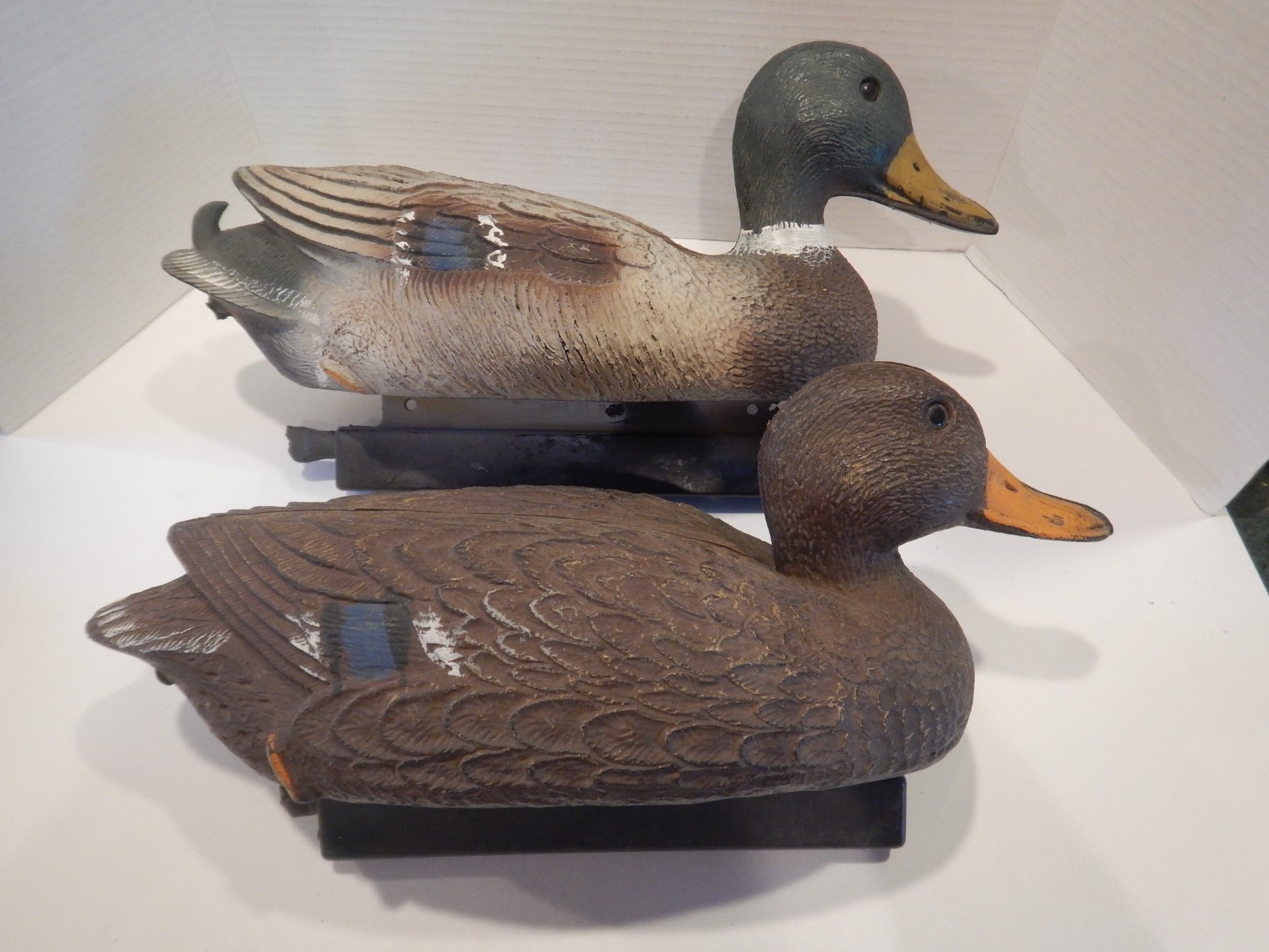 Vintage Flambeau Mallard Drake & Hen Duck Decoy Cabin Decor USA (L20)