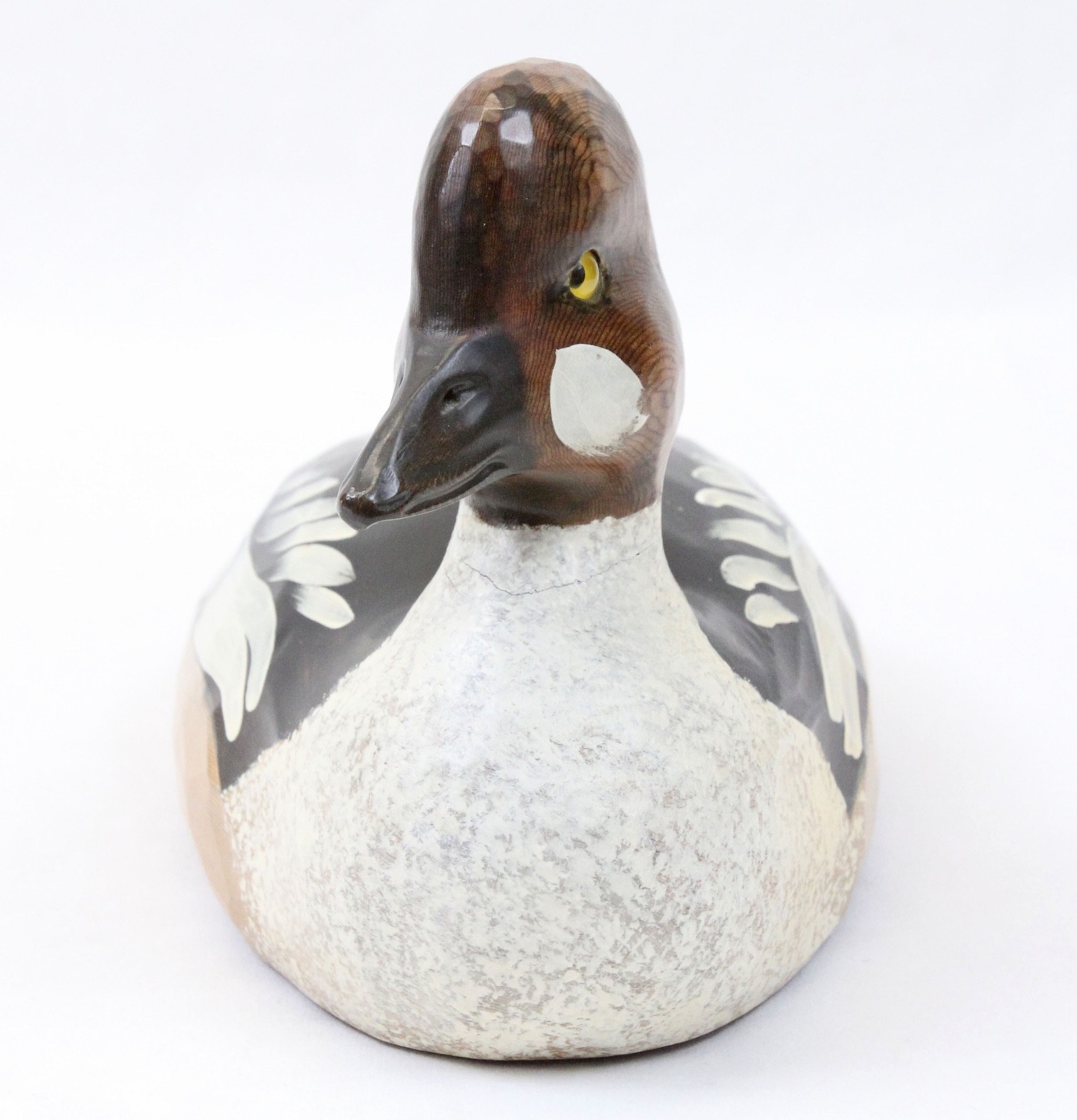 Percy Gerald Bicknell 13” Vintage 1992 Carved Wood Goldeneye Duck Decoy Canada
