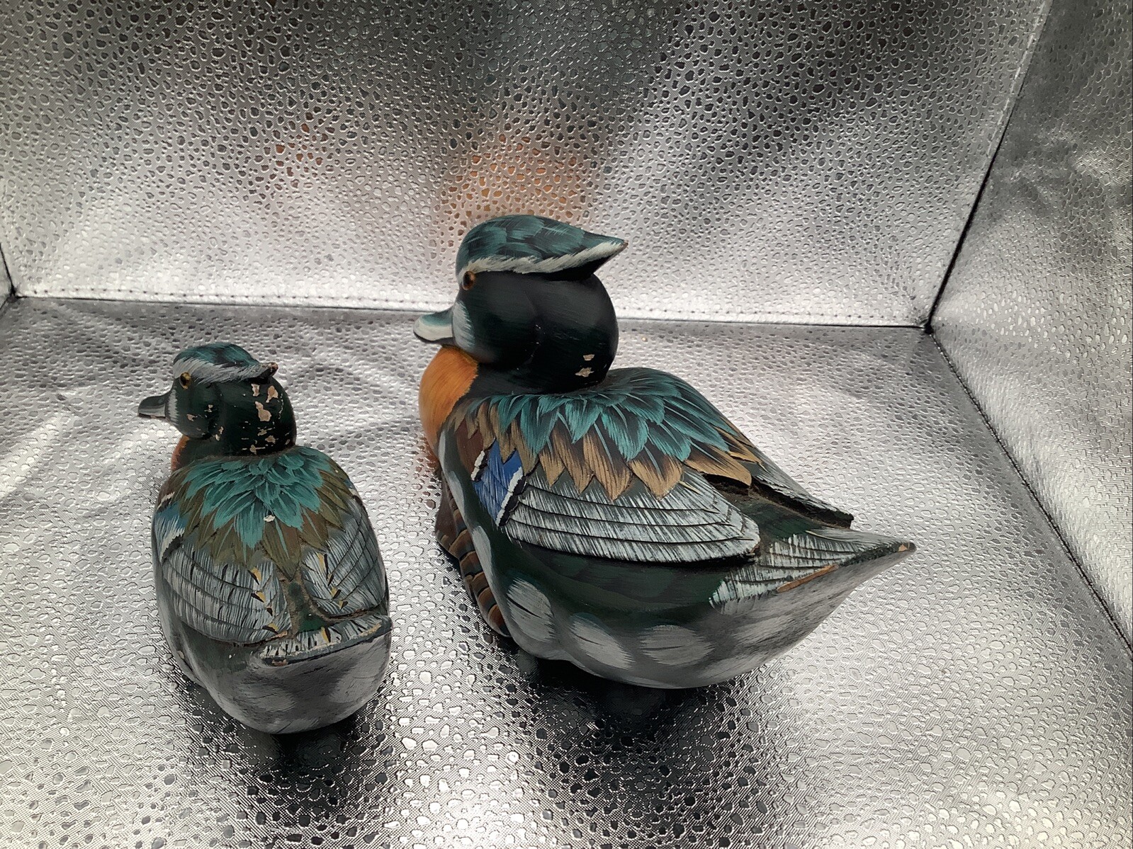 Vintage Solid Wood Carved Painted Drake Duck Decoy Made In The Republic Of China