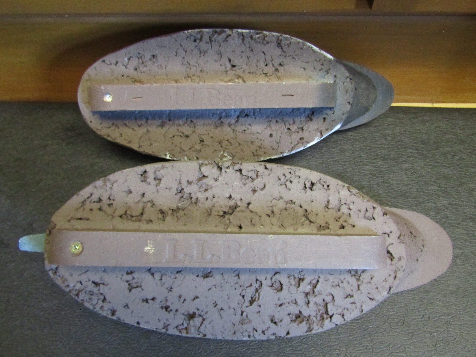 Vintage Pair wigeon (Gadwall ) LL Bean wood Head Cork Body Duck Decoys.
