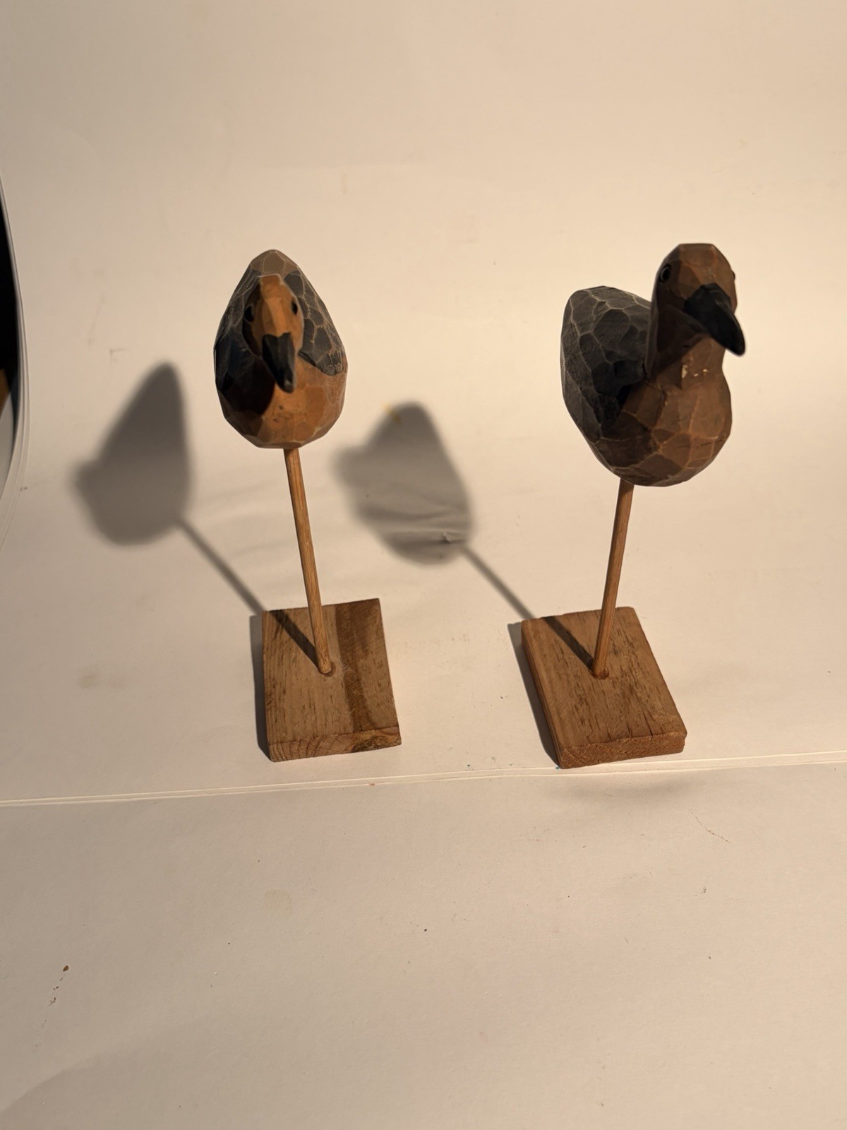 Vintage Hand Carved Wooden Shorebird Bird Decoy Nautical Folk Art Set