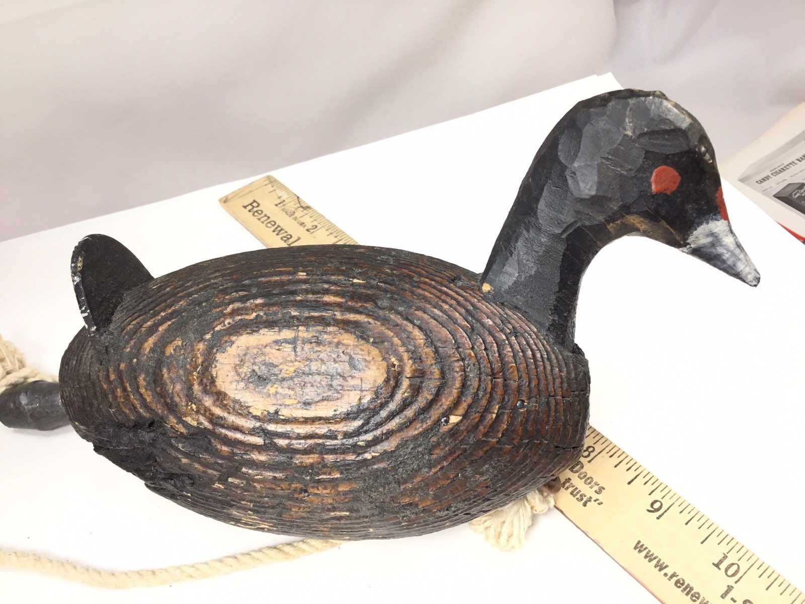 Vintage Wooden Duck Decoy w/ weight