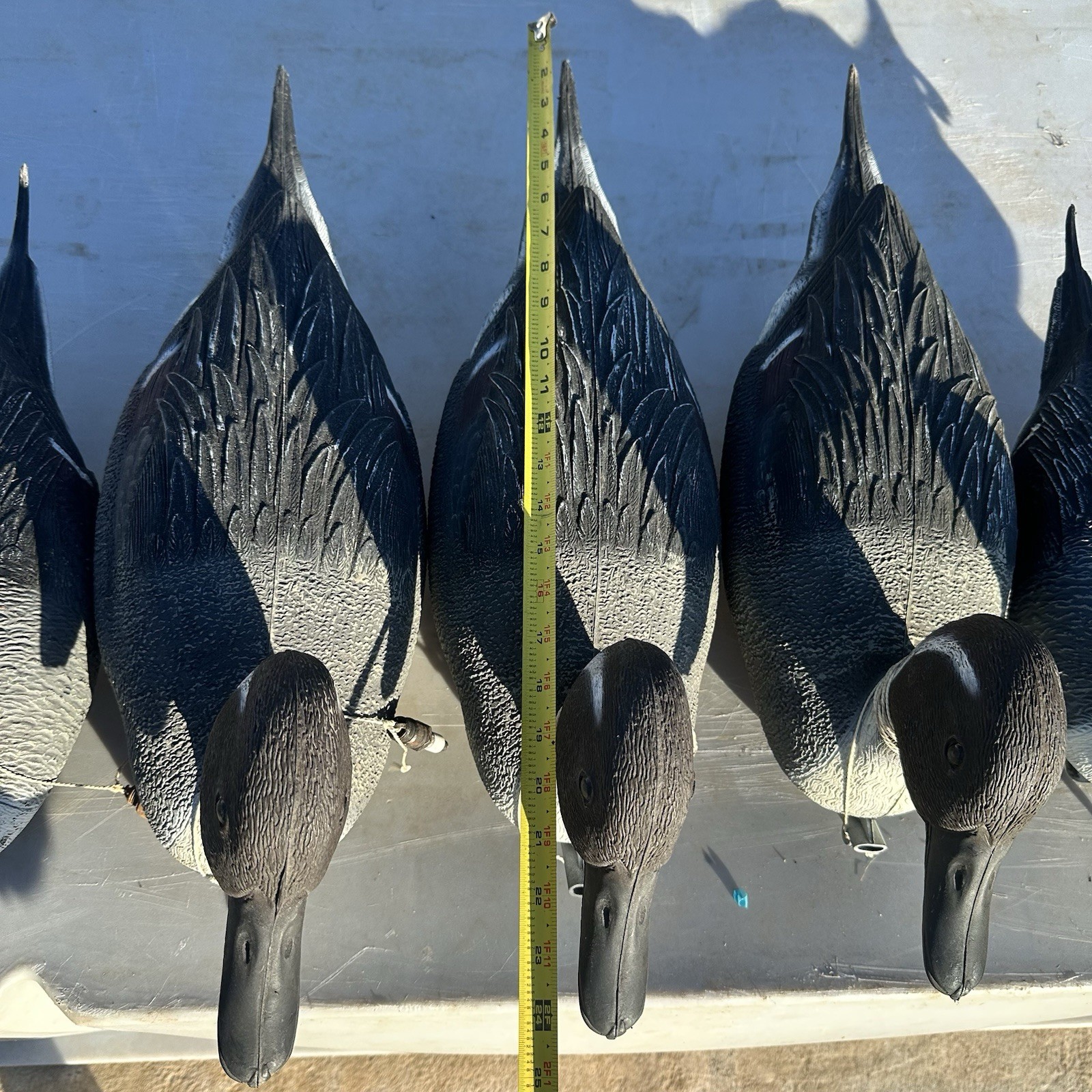 Vintage CARRY-LITE MALLARD Duck Decoy Lot 19”&24” W/cord & Weight Made In Italy