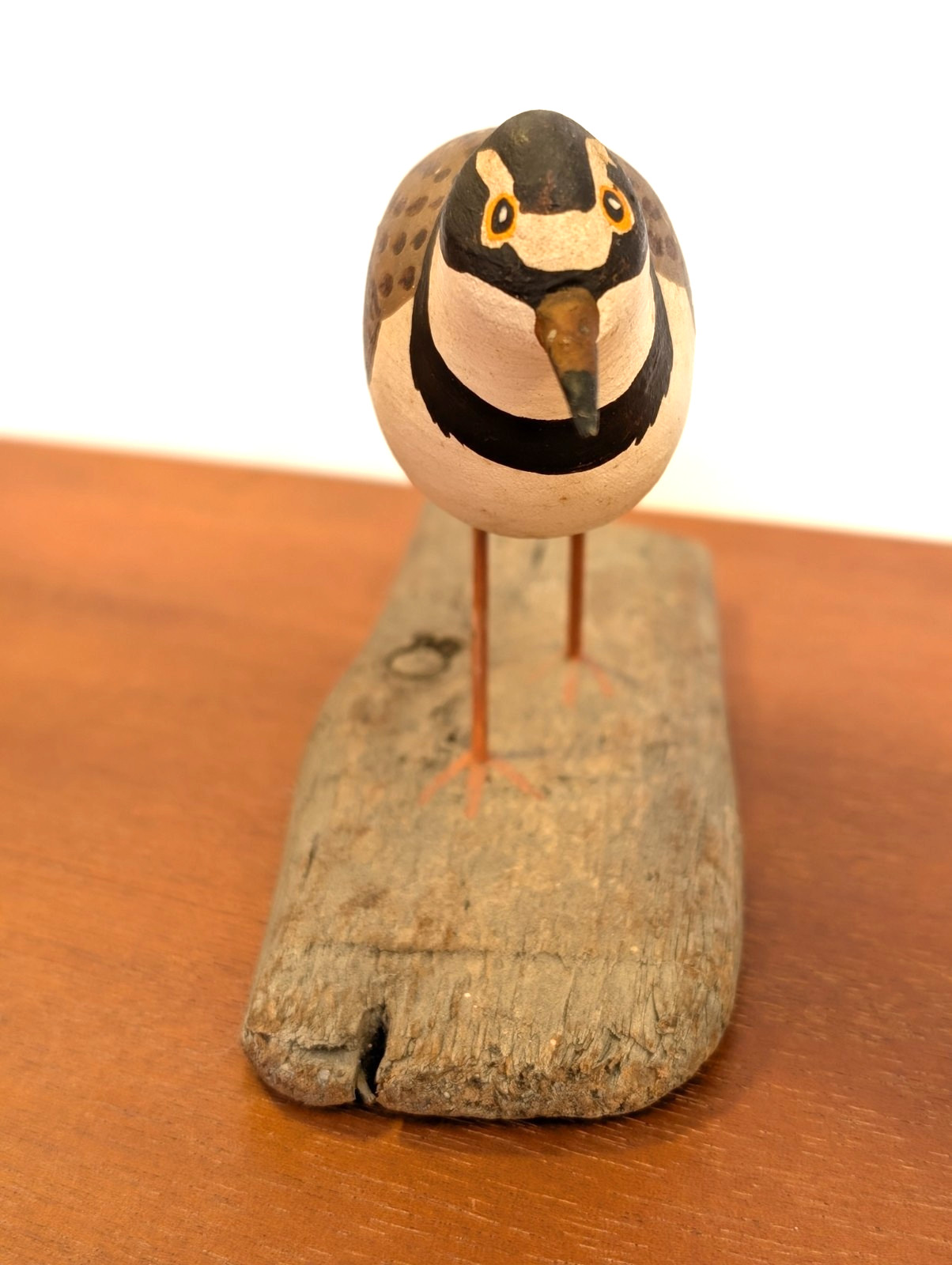 VTG Hand Carved Wood Shore Bird Decoy Semipalmated Plover Signed John Day
