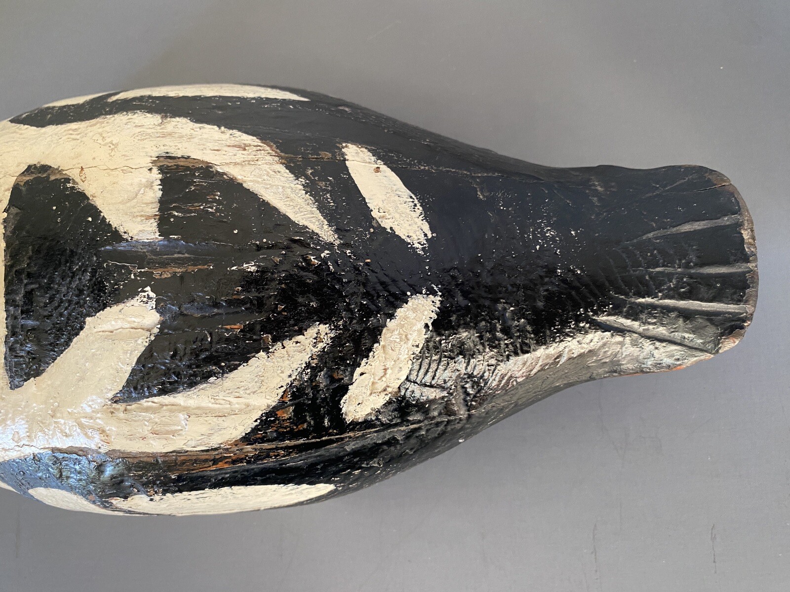 Vintage Primitive Goldeneye Duck Decoy w/Canadian Origins, Painted Eyes