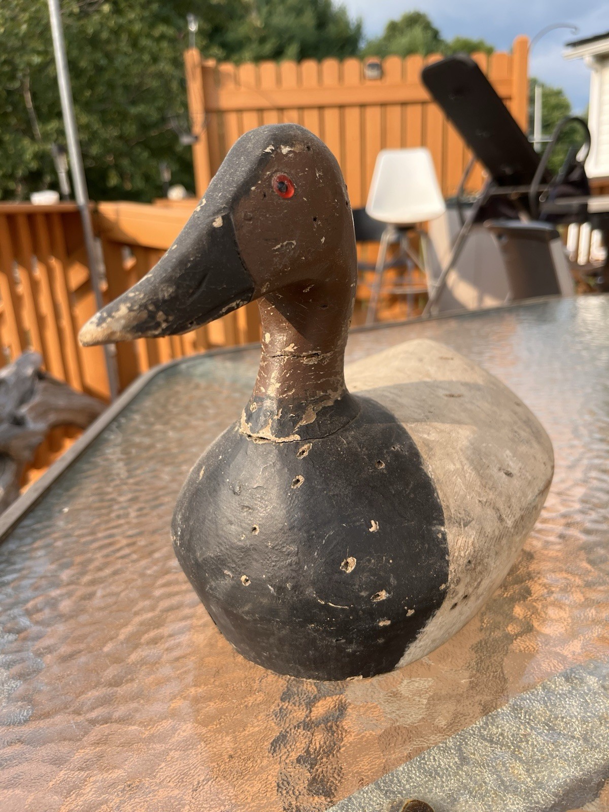 Old Working Canvasback Hen Wooden Duck Decoy Vintage