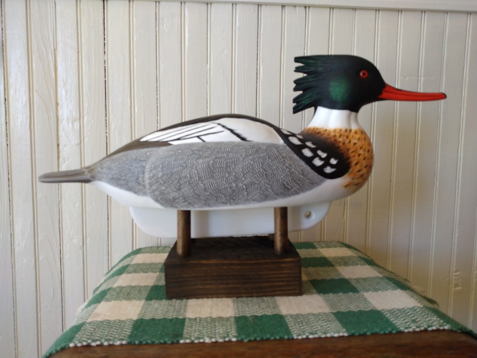 2 Large Rough cut Wood Hand Made Duck Decoy Stands