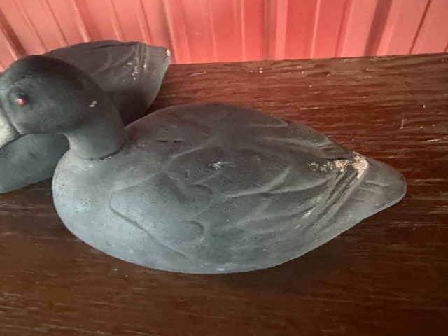 (2) Vintage Herters Coot Decoys Pair Model 63 RARE Duck Hunting Decoys