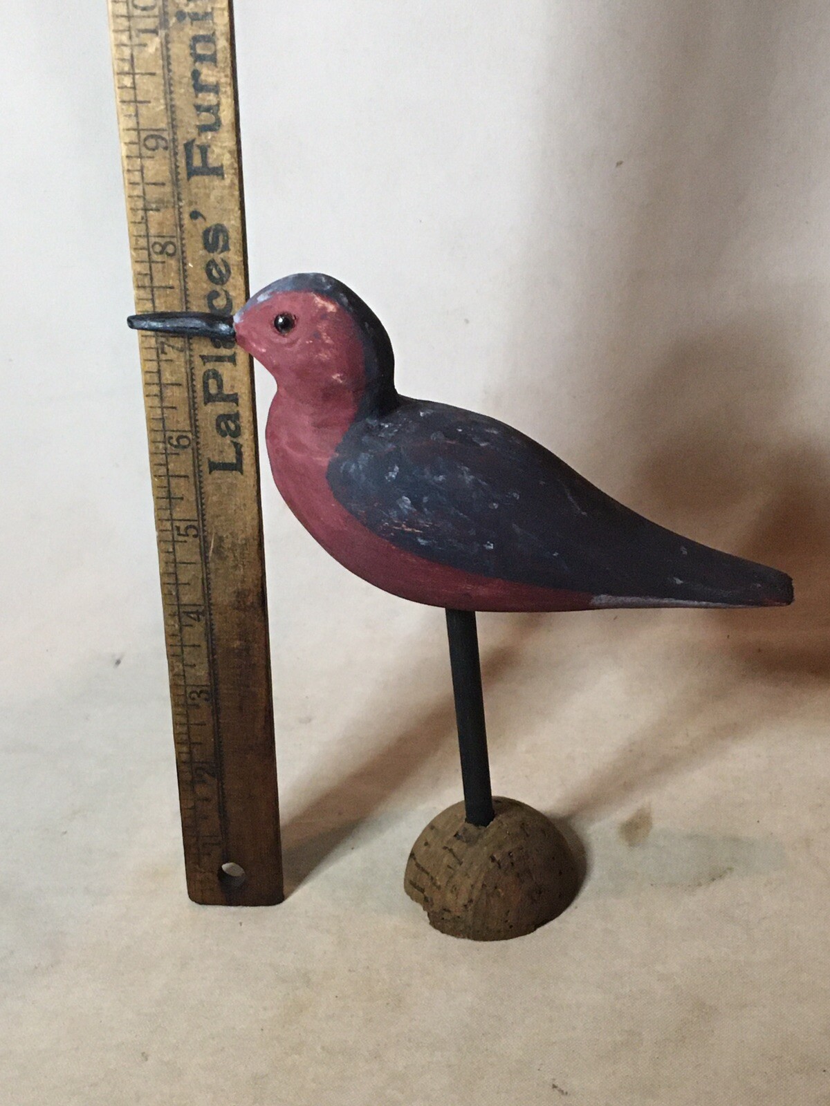 RED KNOT SHOREBIRD DECOY HUNTING CARVED WOOD VINTAGE