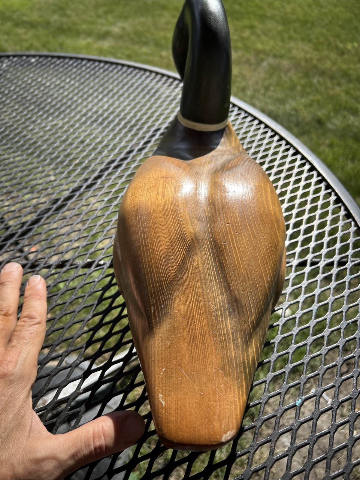 Excellent Condition Vintage Hand Crafted Wood Wooden Duck Decoy Folk Art Signed
