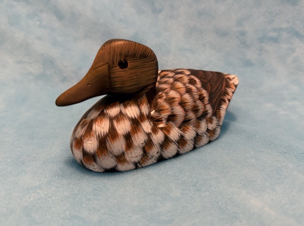 1950s Hand Carved Painted Art Stone Duck Paper Weight Peoples Republic of China