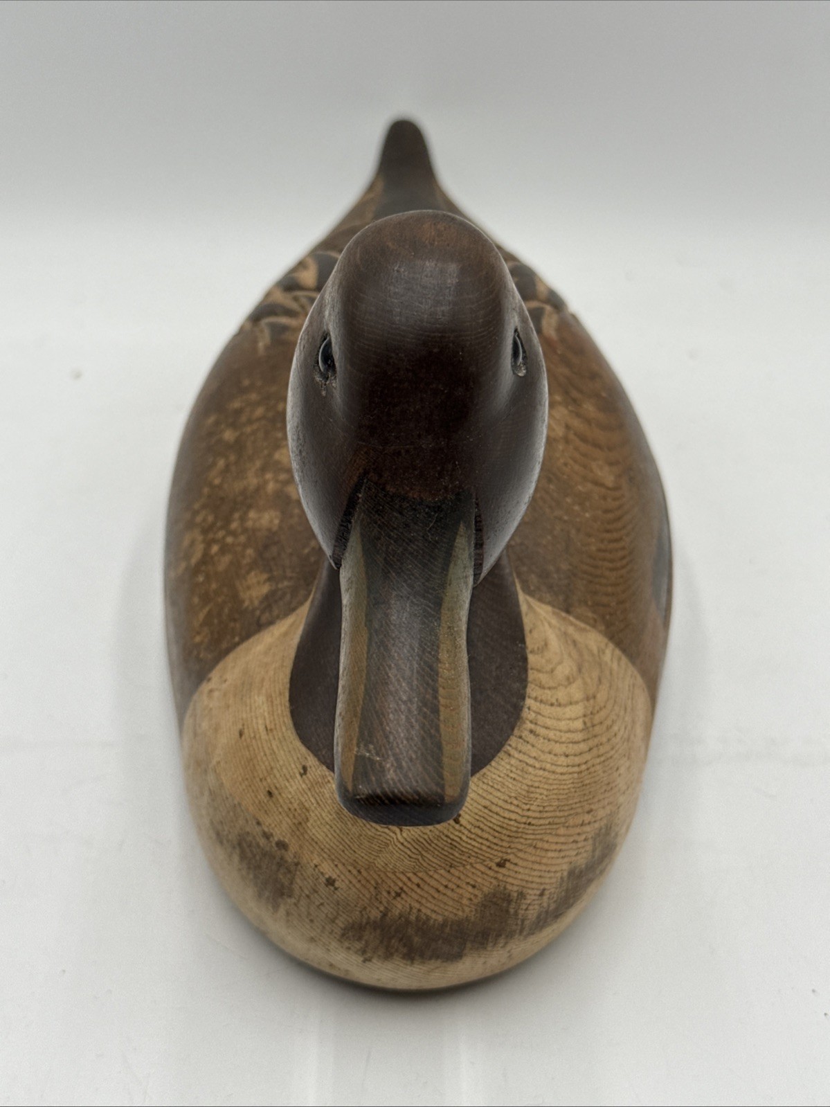VINTAGE TOM TABER PINTAIL DRAKE HAND CARVED WOOD GLASS EYE DUCK DECOY SIGNED
