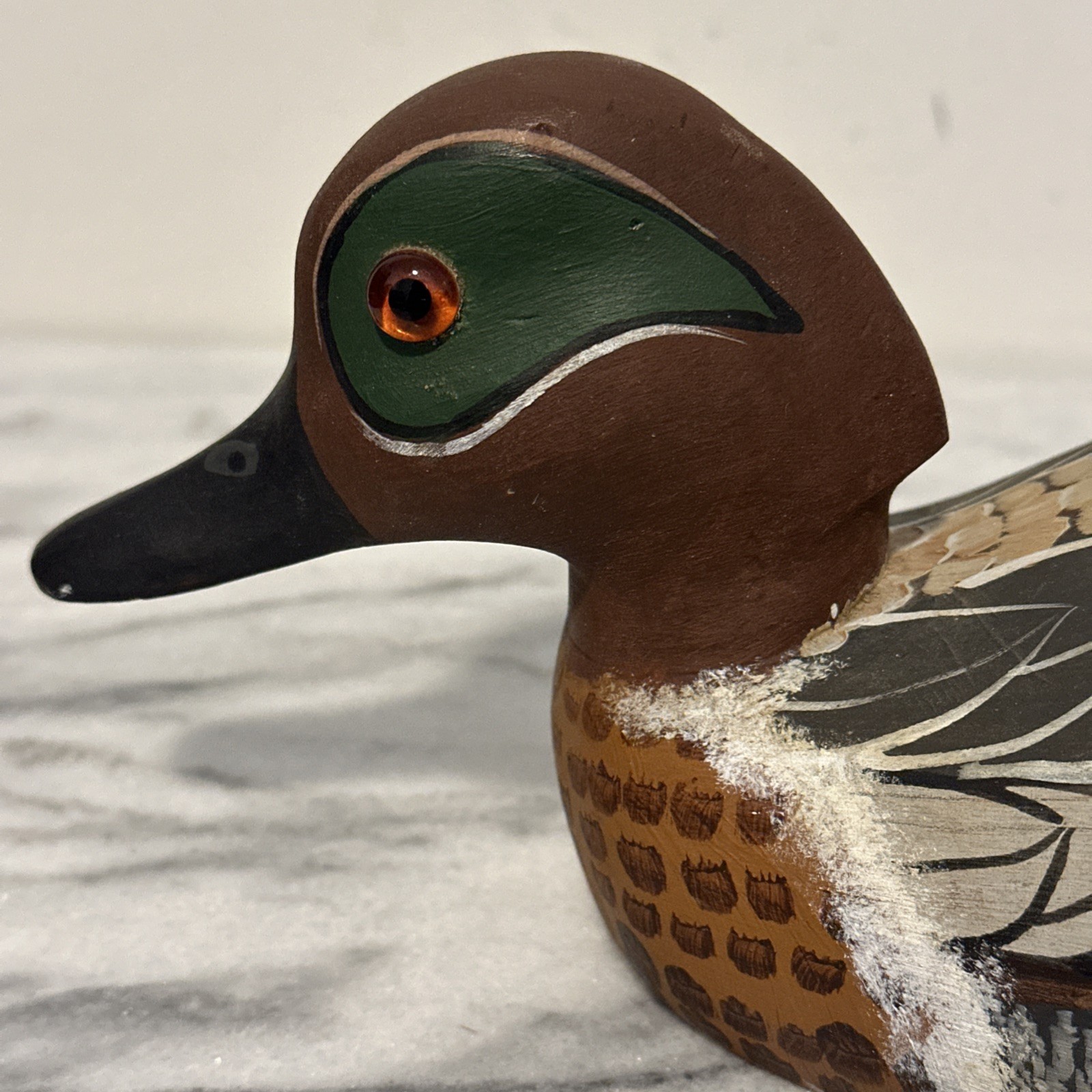 Reginald Trevisan Wood Mallard Duck Decoy Hand Made & Painted Signed Dated 1981