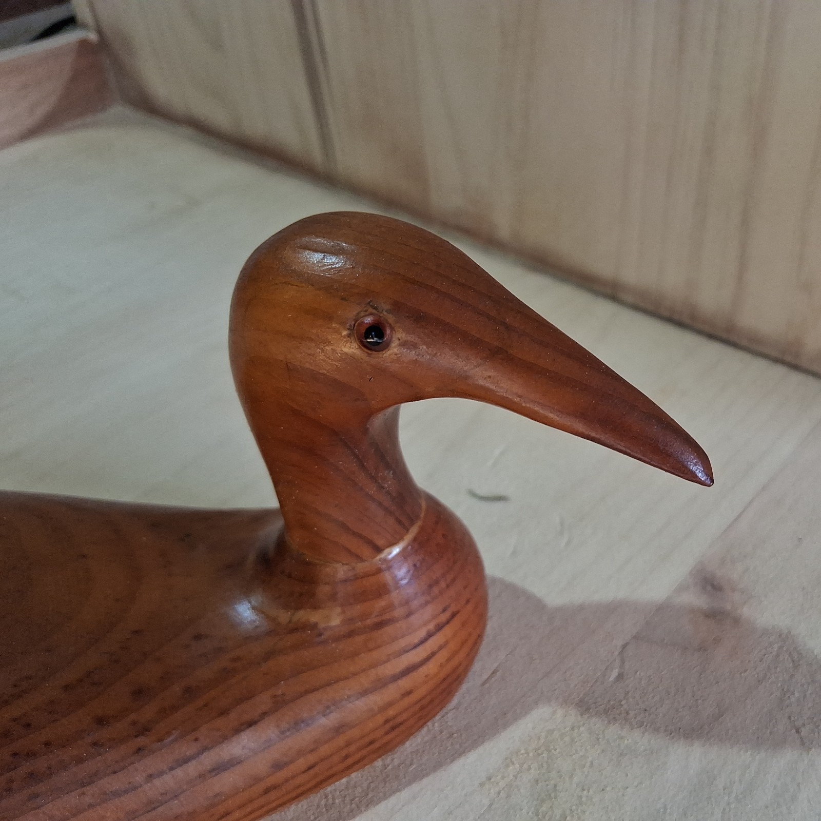 Vintage Hand Carved Wood Duck Display Decoy 9”