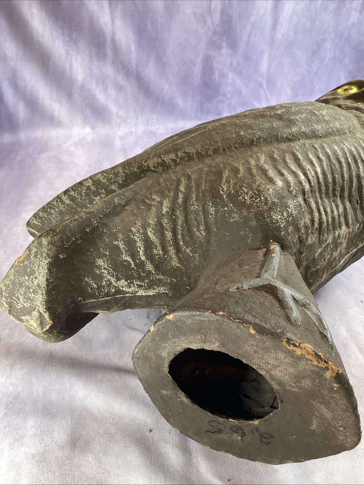 Vintage PAPER MACHE CARRY-LITE OWL Decoy 13″ Tall With Painted Eyes