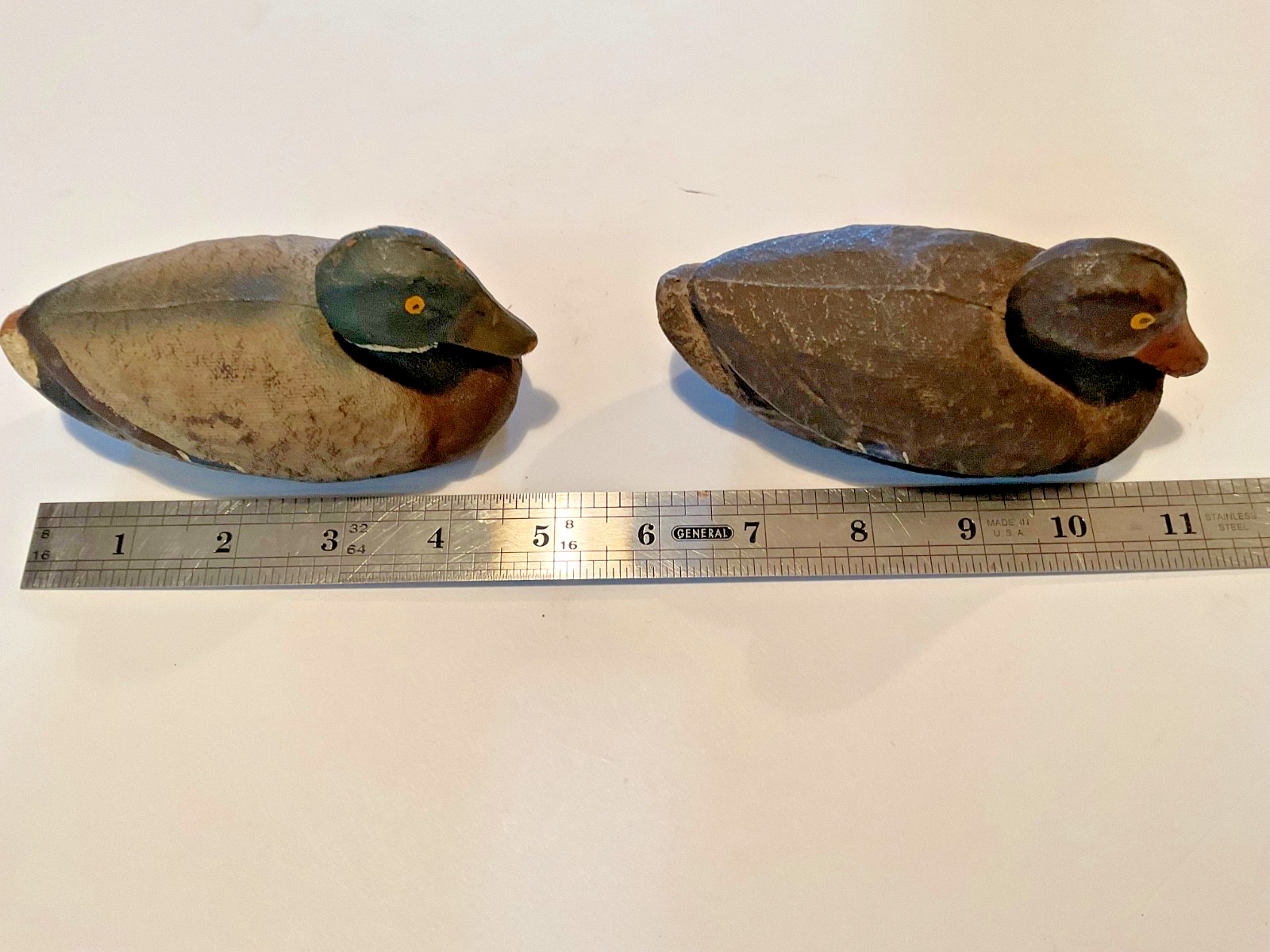 Vtg Mini Carry-Lite Mallard Decoy Solid Body Paper Mache Duck Salesman Sample