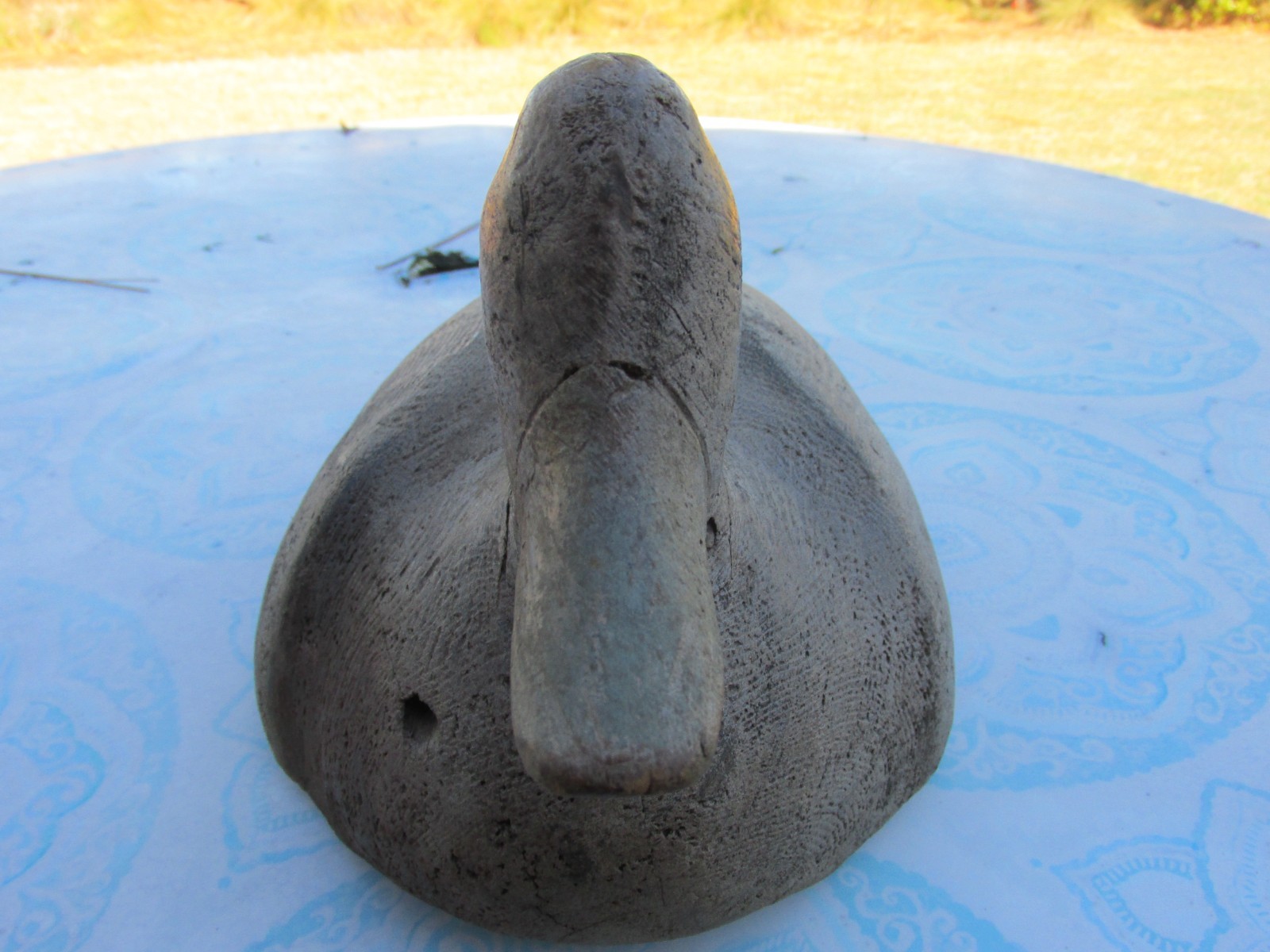 Primitive Solid Wood Duck Decoy Hand Carved Large Decoy